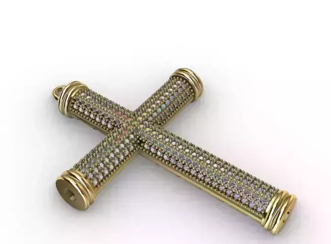 Cruz  cross gold diamond