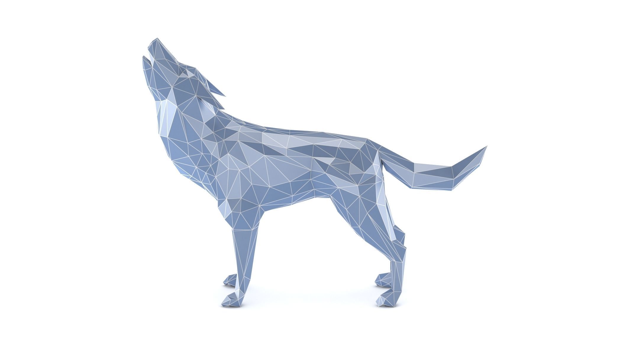 Low Poly Wolf 3D model_5