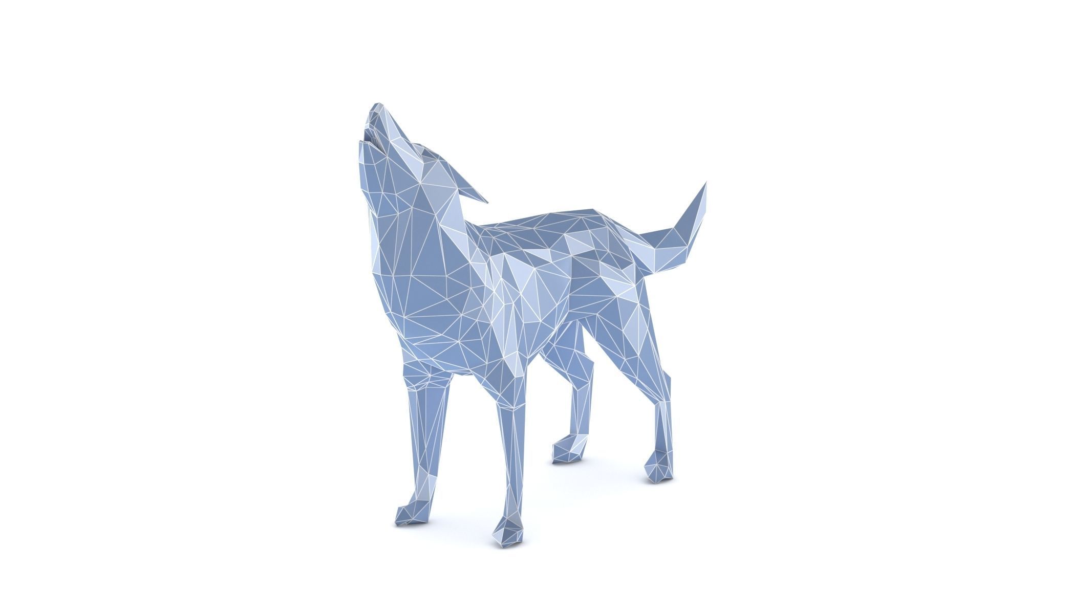 Low Poly Wolf 3D model_6