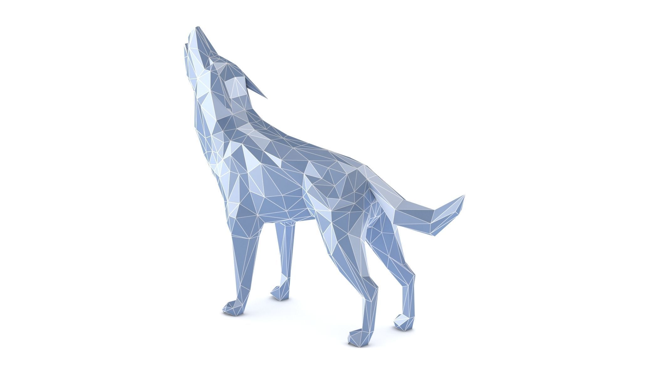 Low Poly Wolf 3D model_9