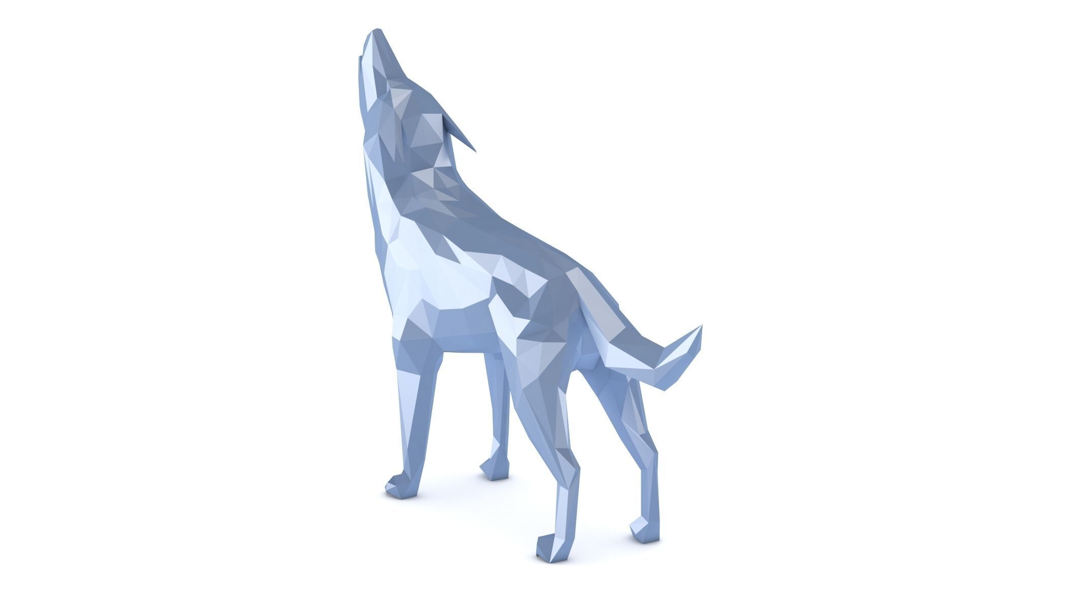 Low Poly Wolf 3D model_4