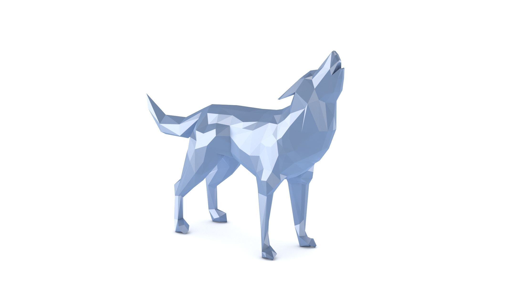 Low Poly Wolf 3D model_2