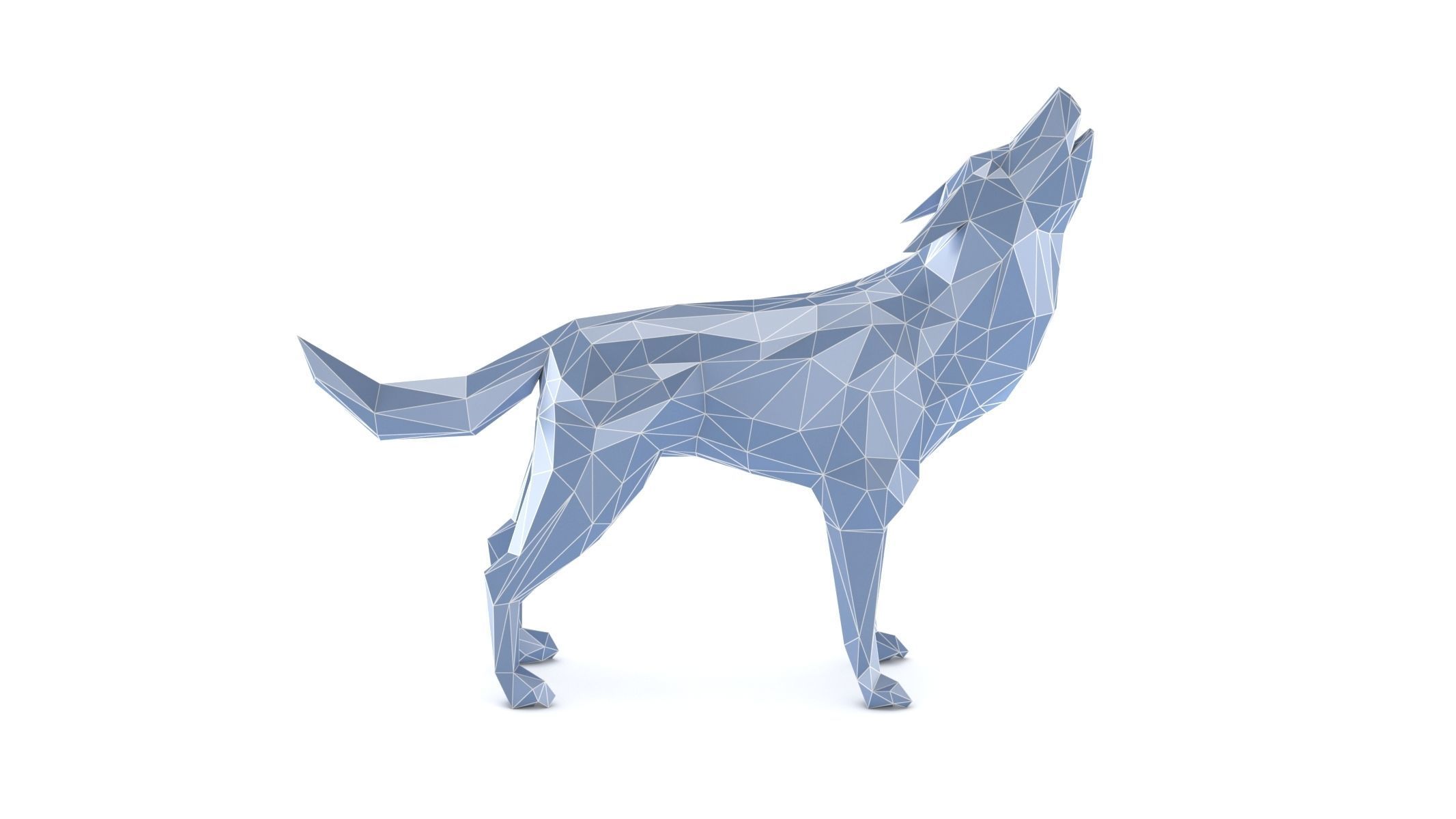 Low Poly Wolf 3D model_8