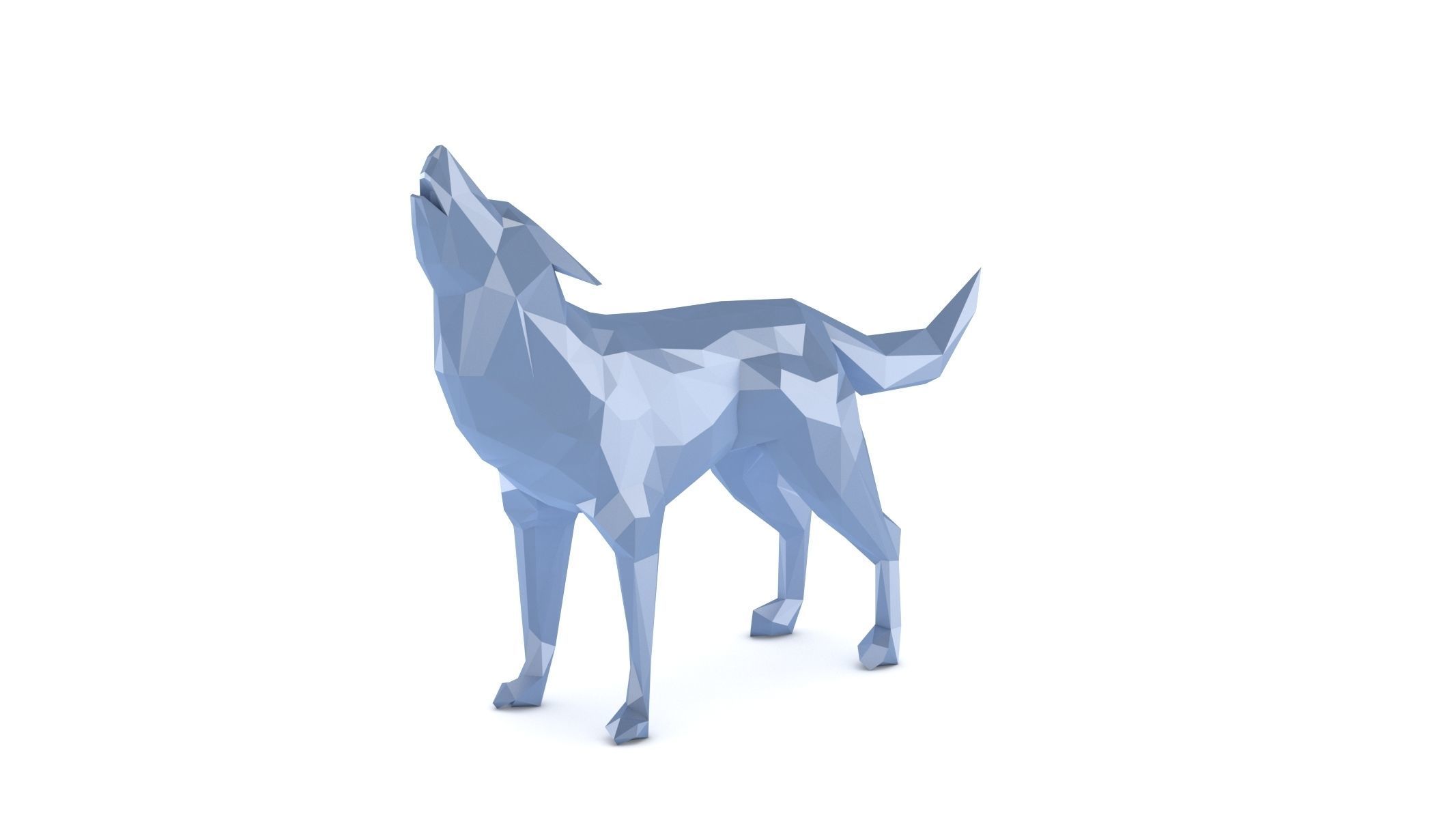 Low Poly Wolf 3D model_1