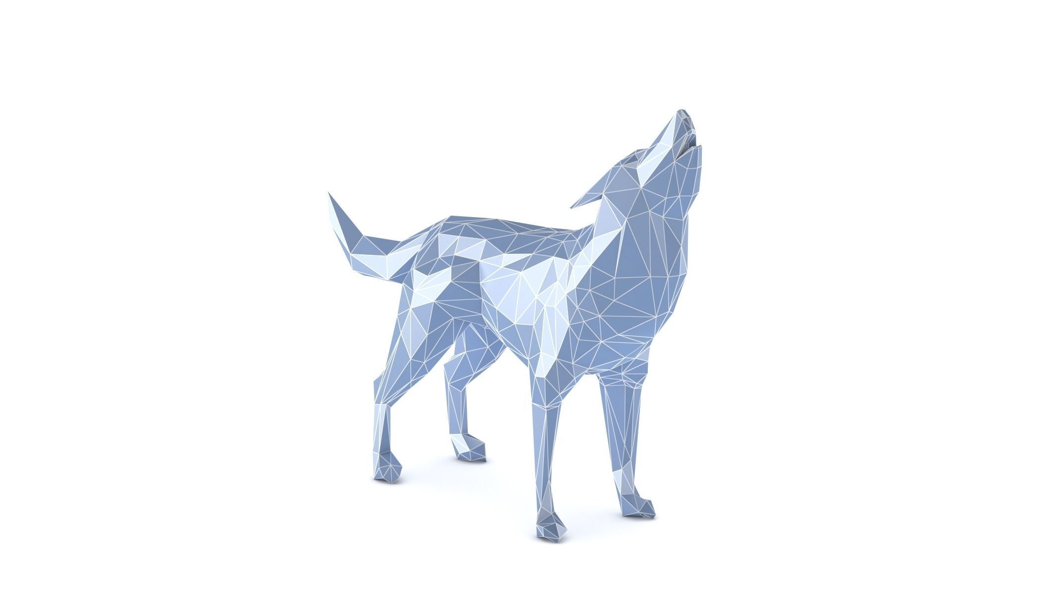 Low Poly Wolf 3D model_7