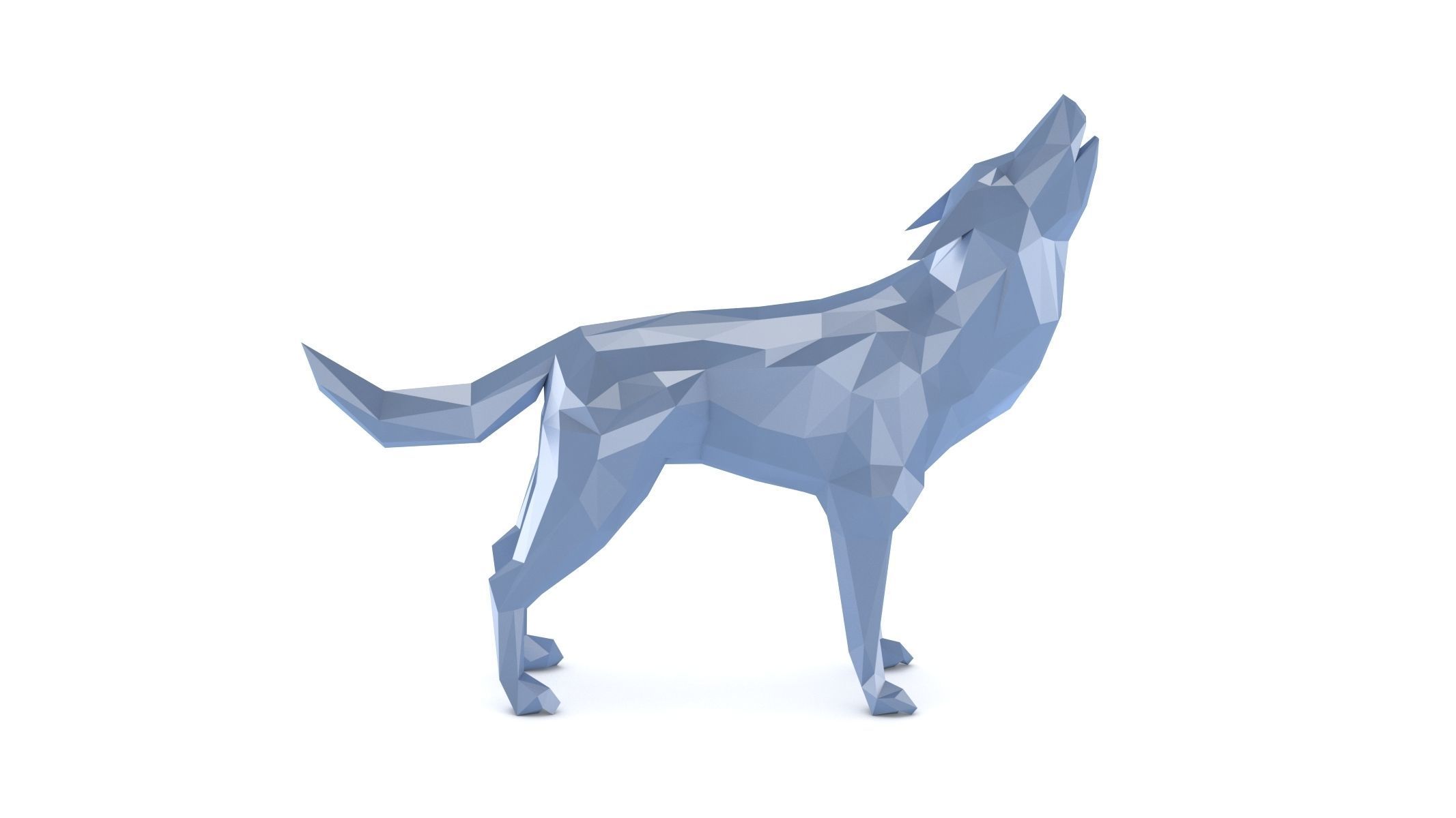 Low Poly Wolf 3D model_3