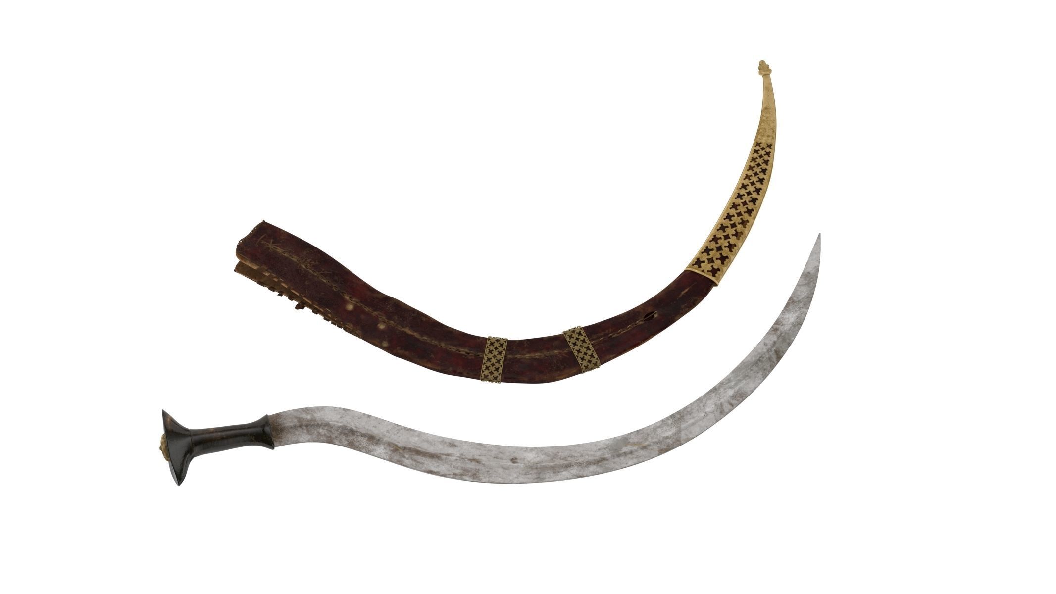 Shotel Curved Sword 3D model_1