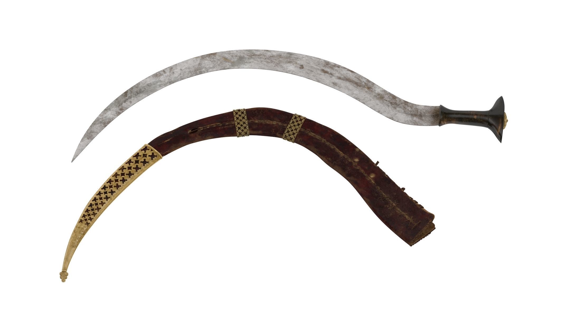 Shotel Curved Sword 3D model_2