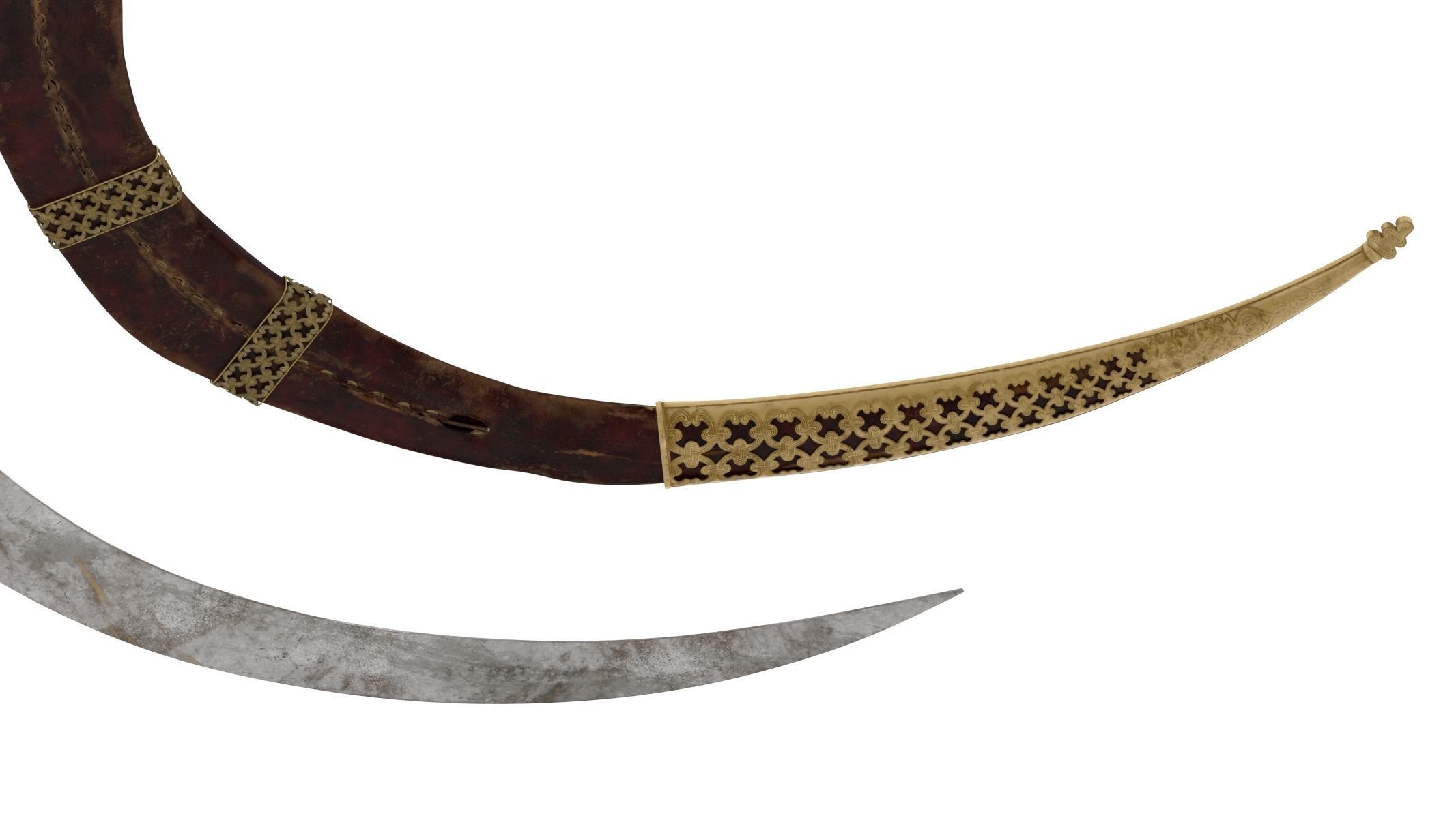 Shotel Curved Sword 3D model_4