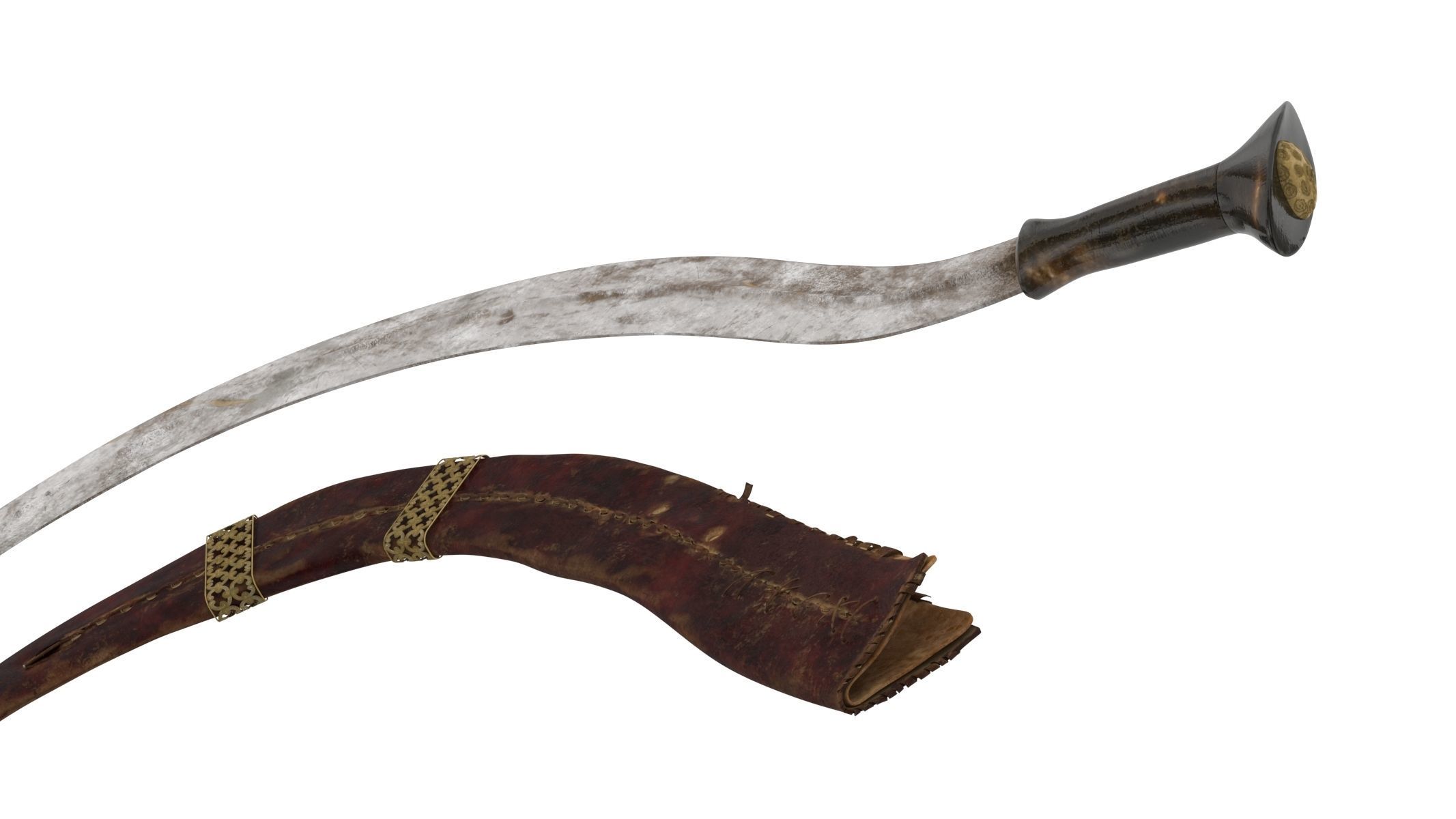 Shotel Curved Sword 3D model_3
