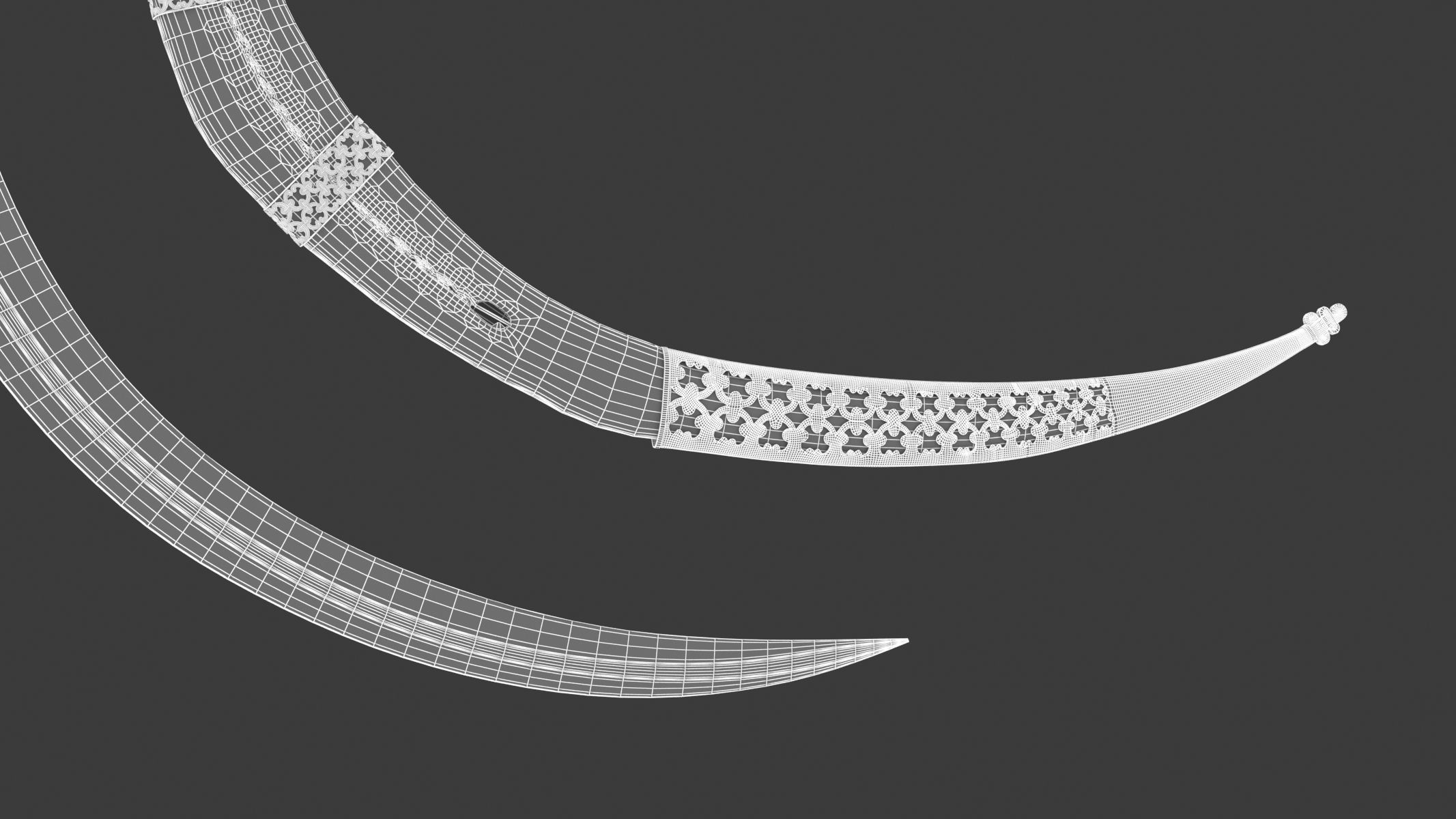 Shotel Curved Sword 3D model_9