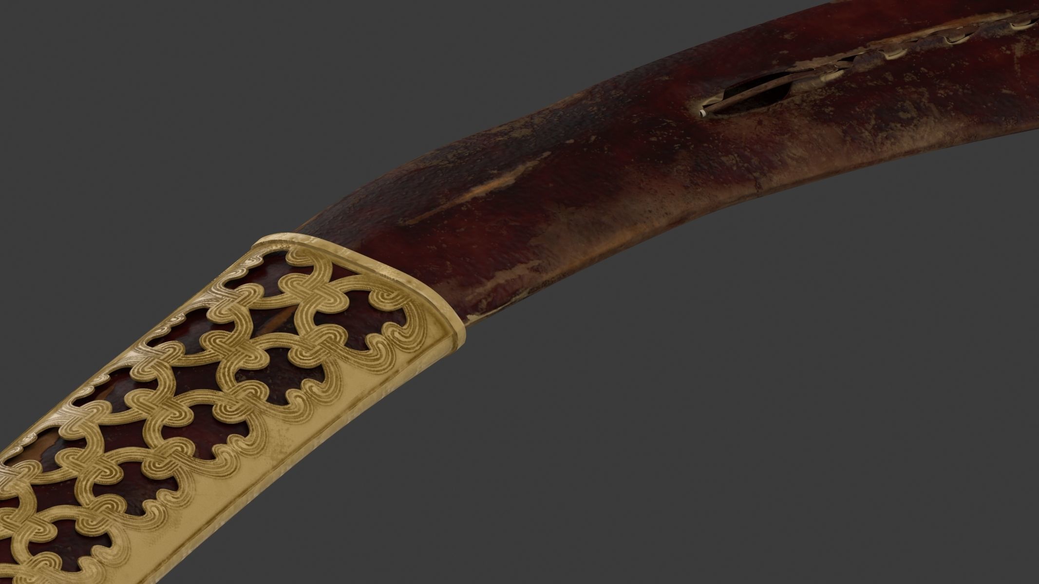 Shotel Curved Sword 3D model_16