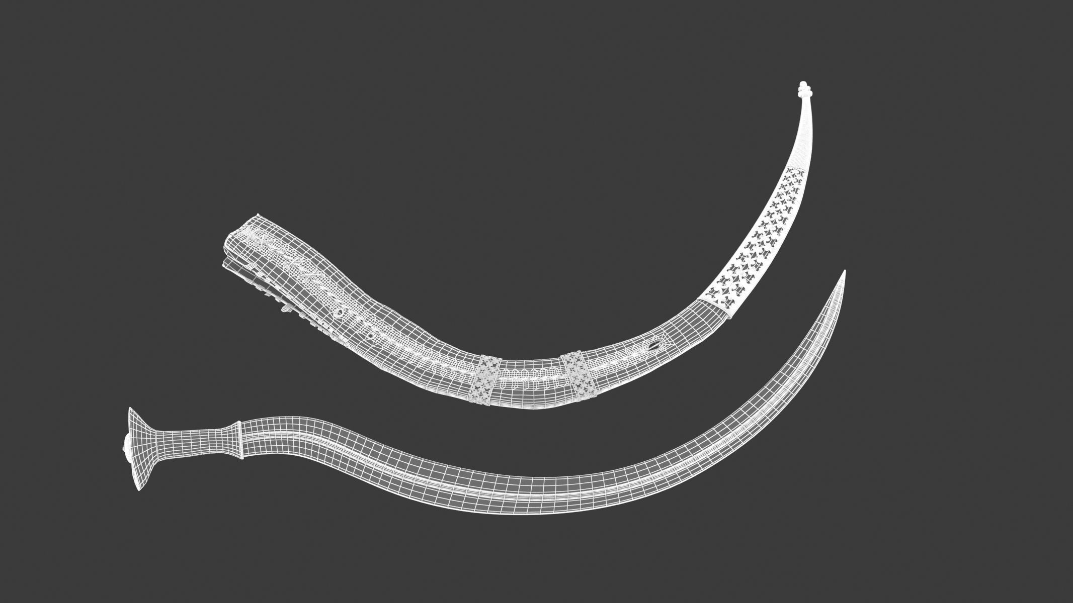 Shotel Curved Sword 3D model_6