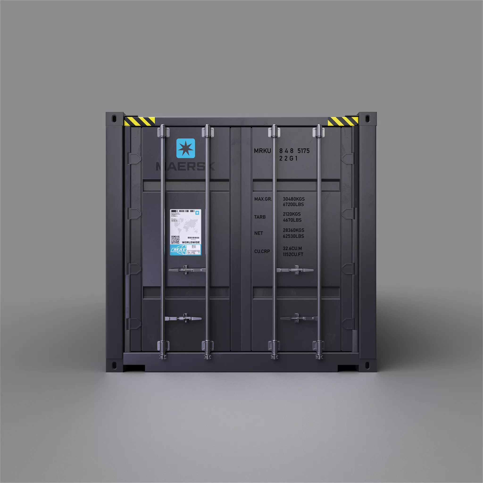 Shipping Container 20ft 3D model