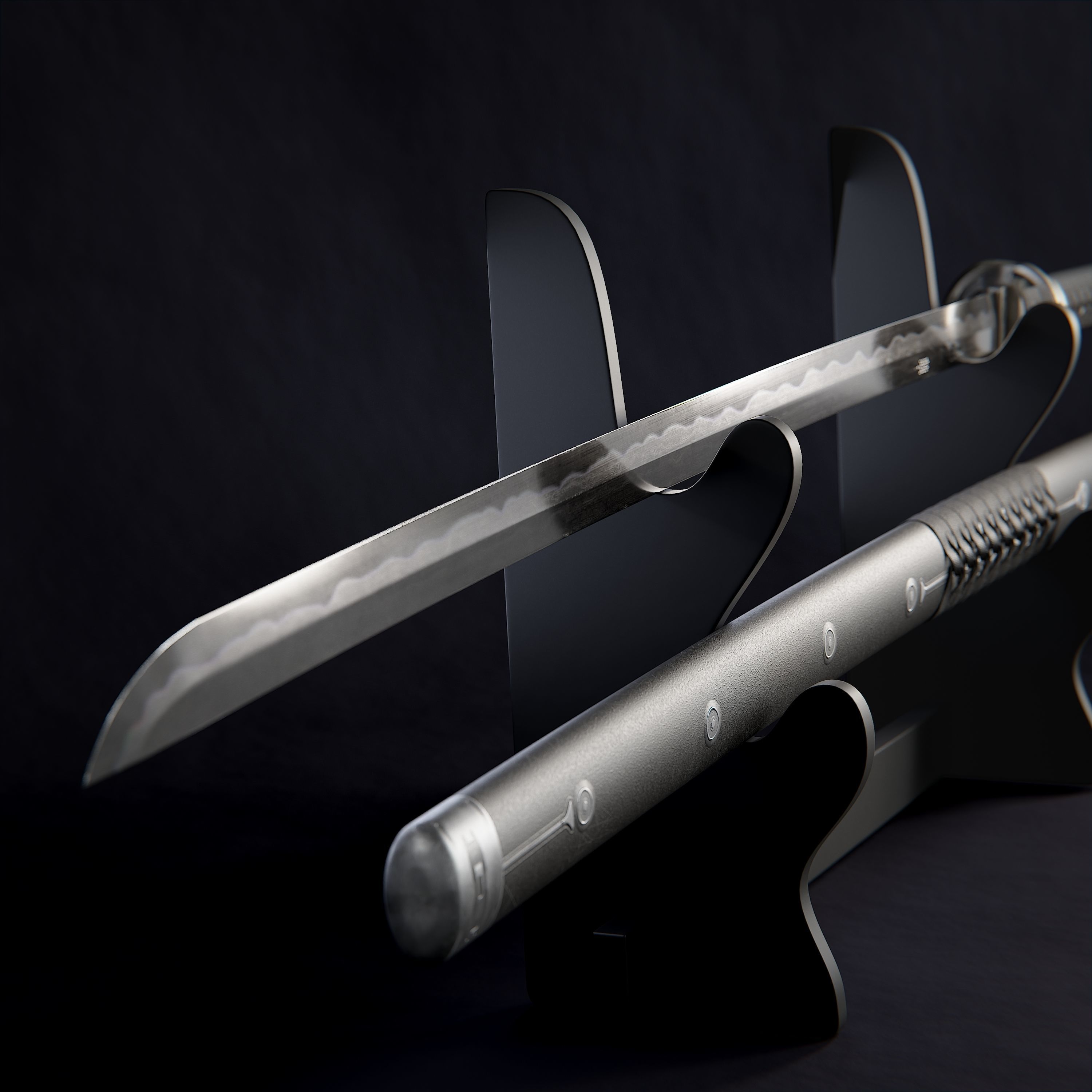Katana Sword Sci Fi Design Low-poly 3D model_2