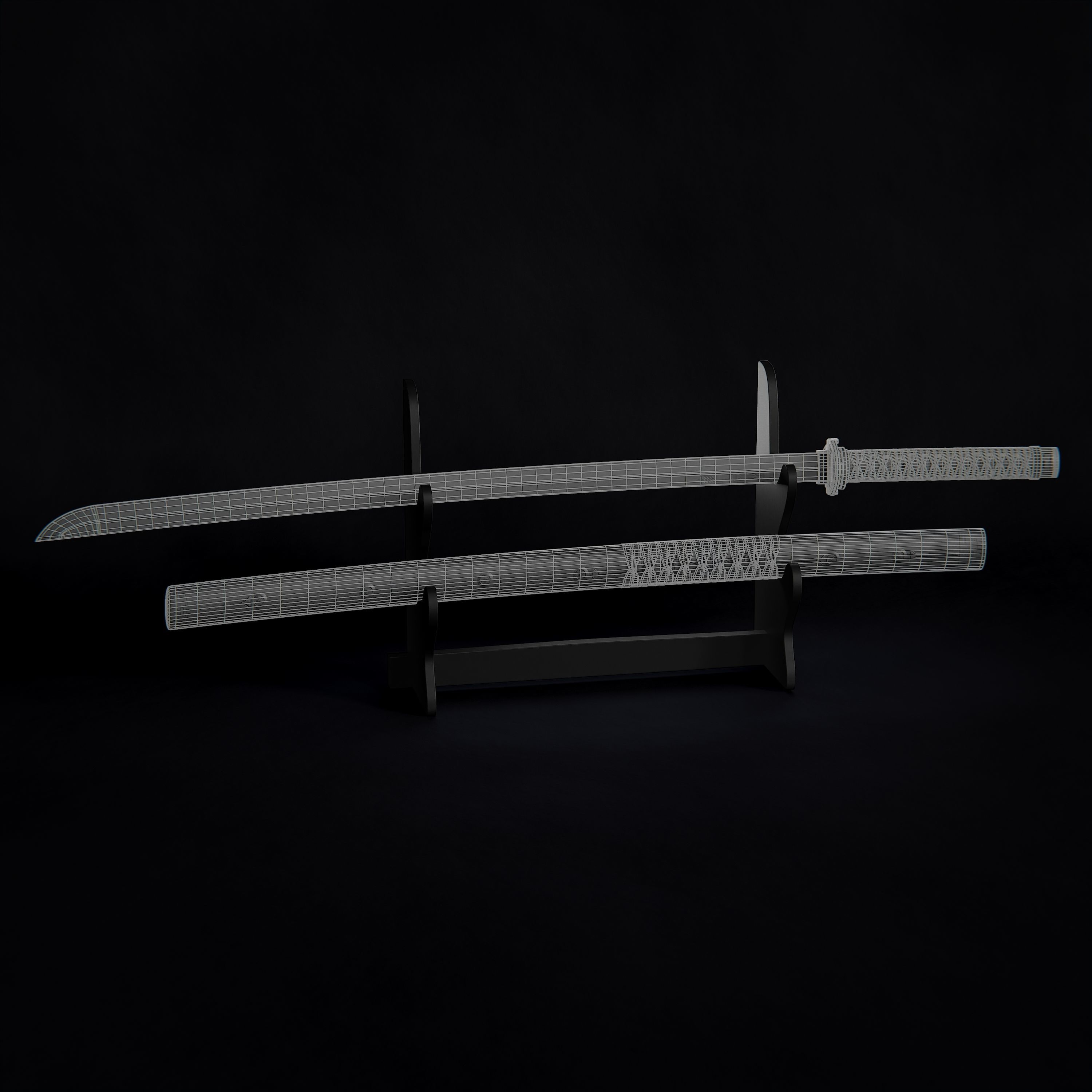 Katana Sword Sci Fi Design Low-poly 3D model_6
