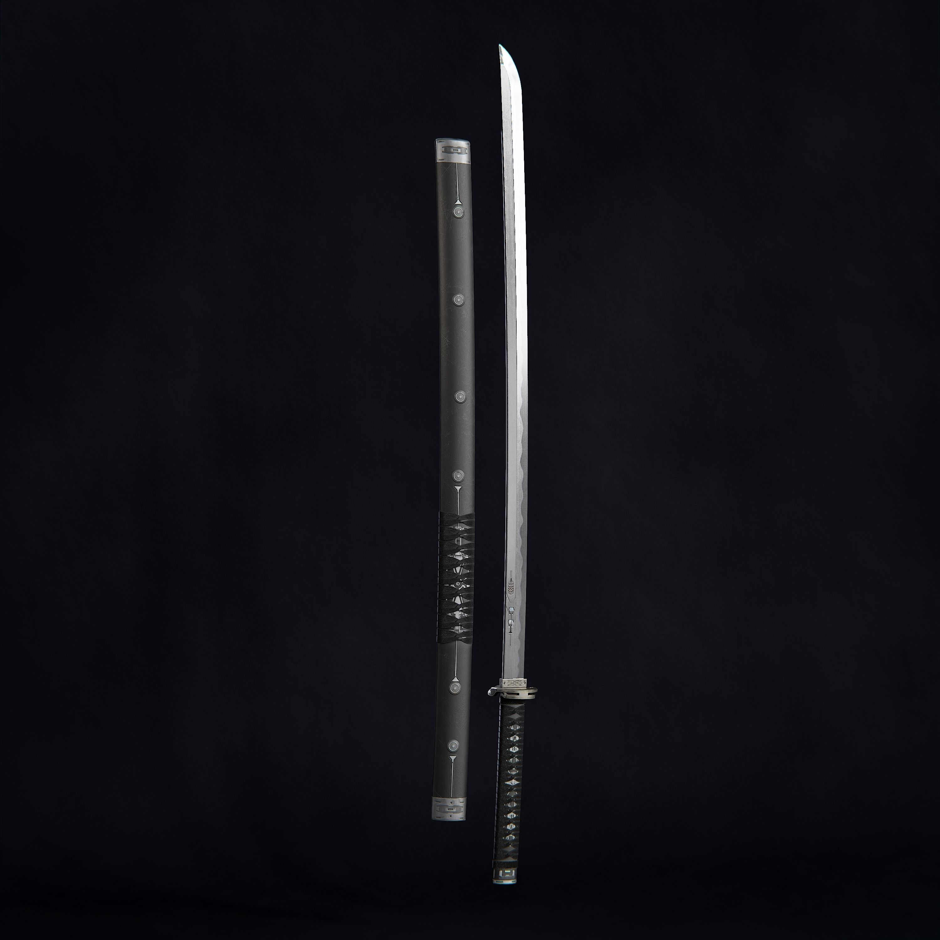 Katana Sword Sci Fi Design Low-poly 3D model_4