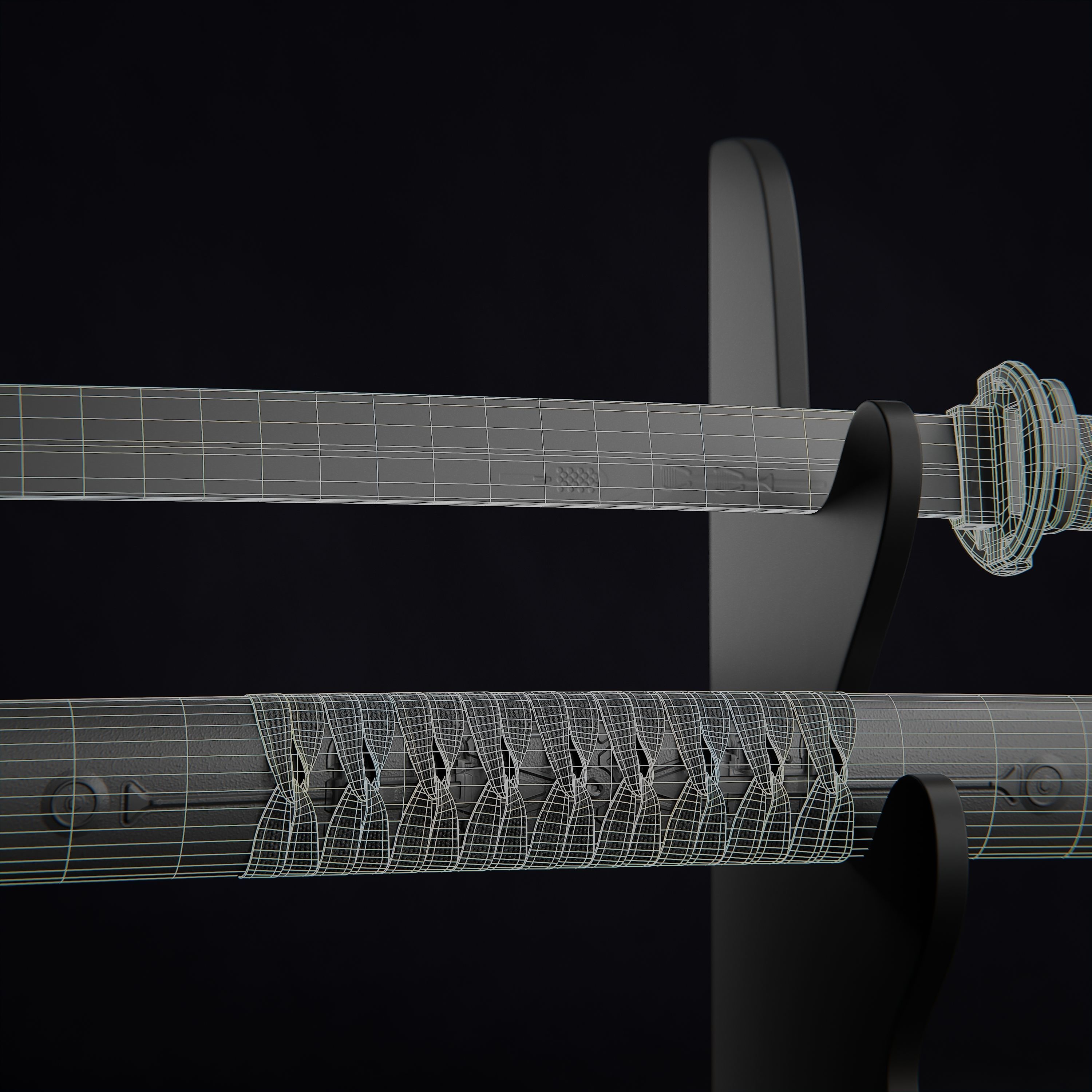 Katana Sword Sci Fi Design Low-poly 3D model_8