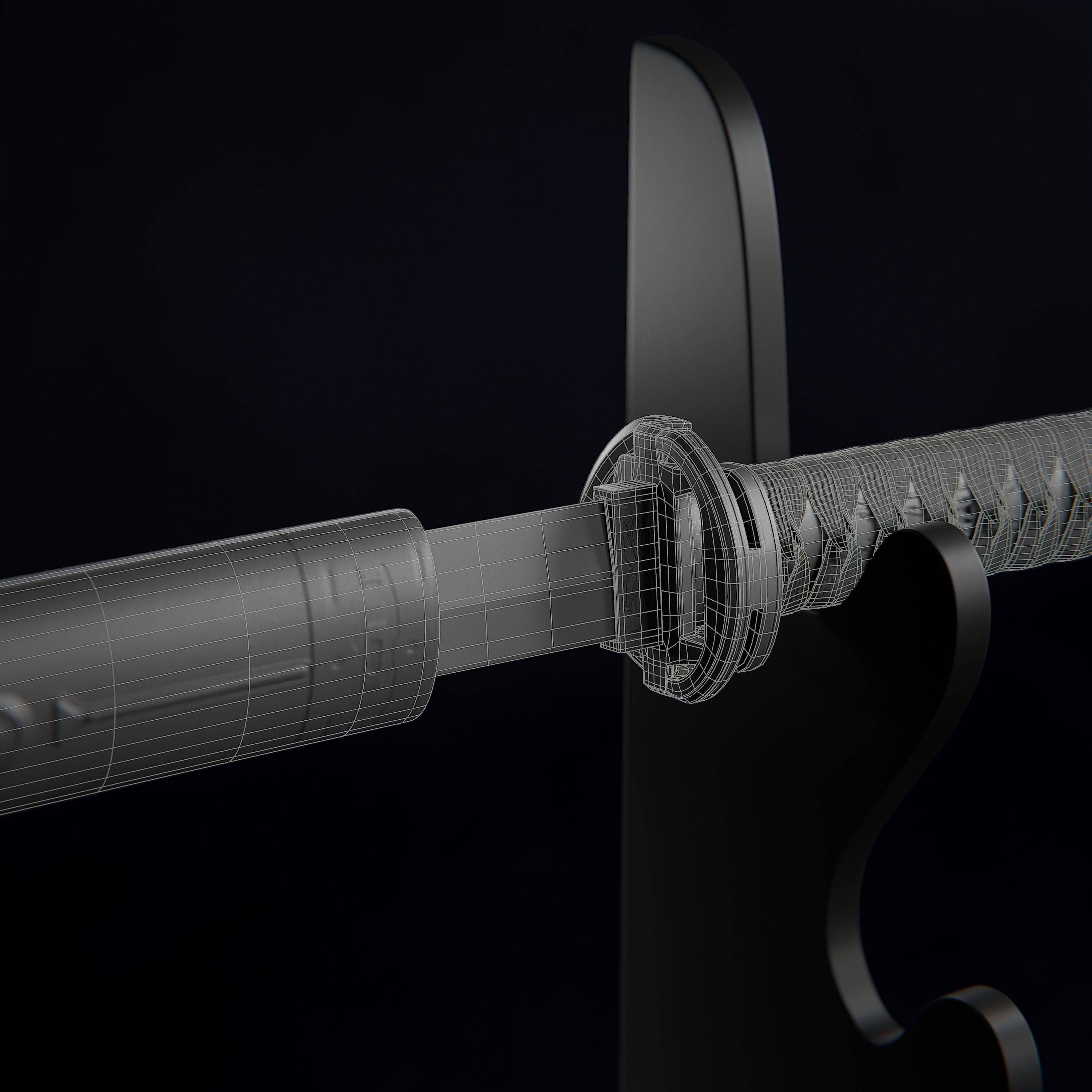 Katana Sword Sci Fi Design Low-poly 3D model_5