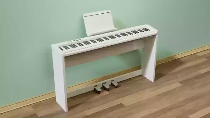 Piano digital with stand for rooms and orchestra scenes 3D model
