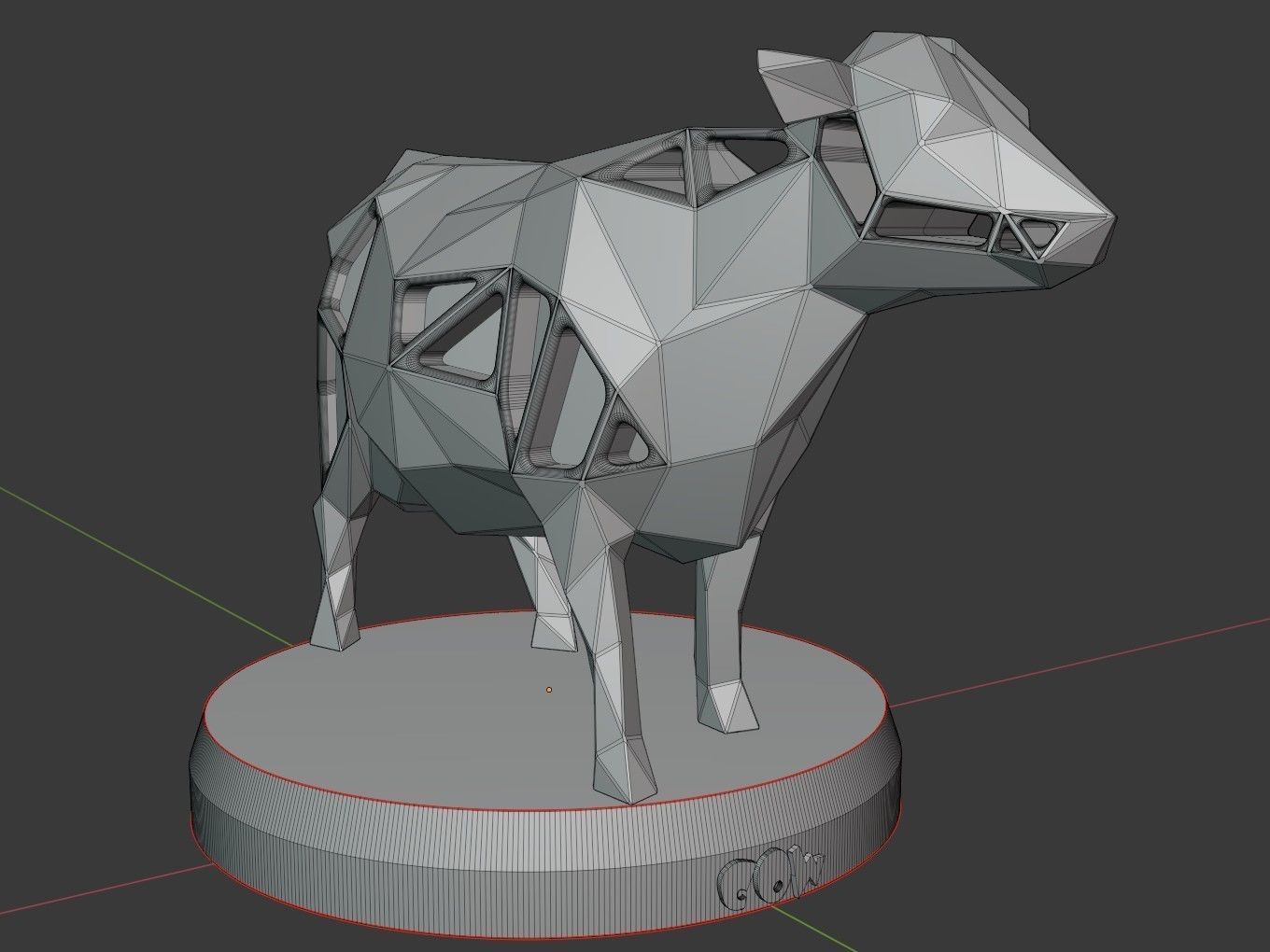 Voronoi Cow 3D print model_8
