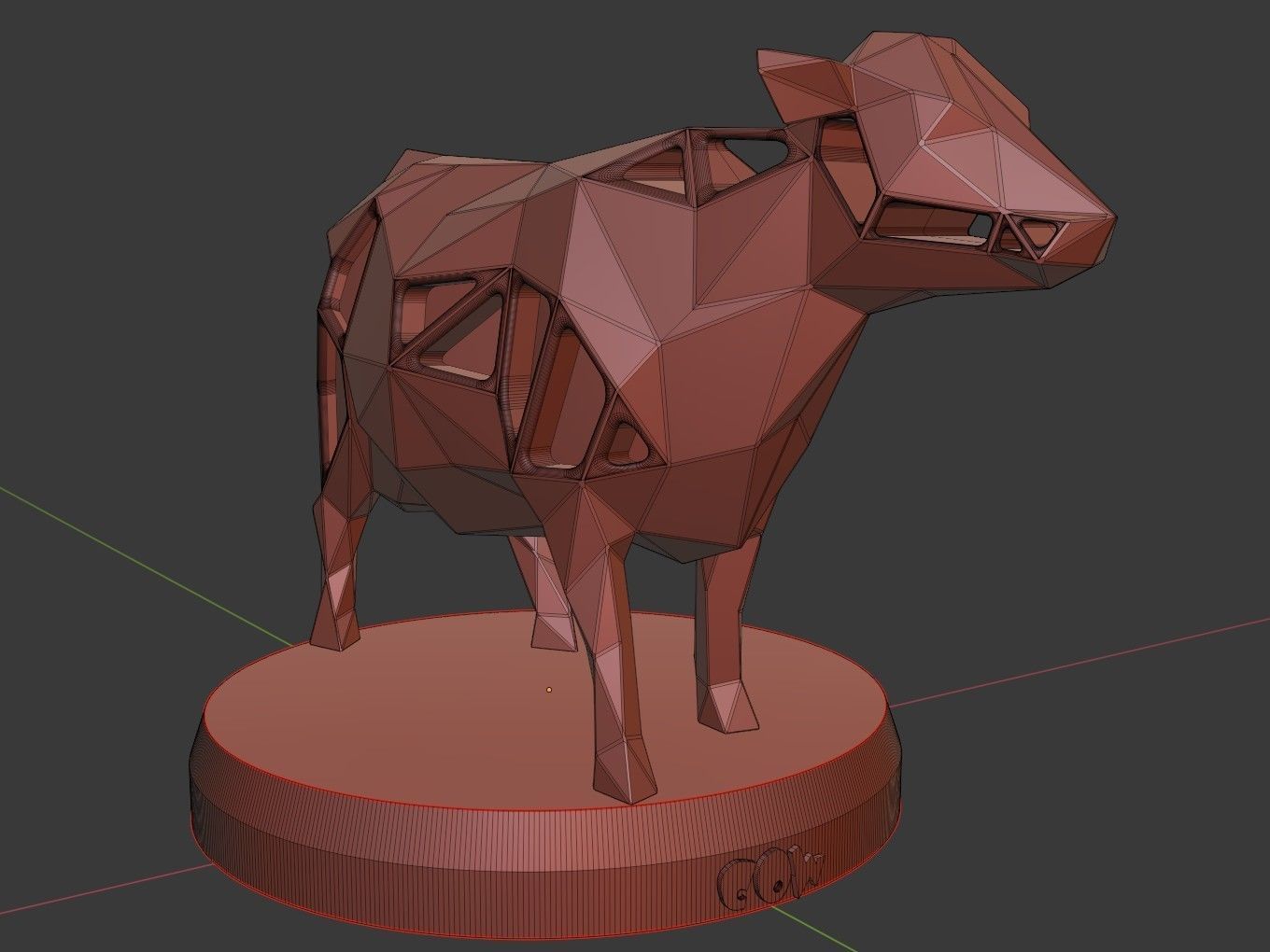 Voronoi Cow 3D print model_9