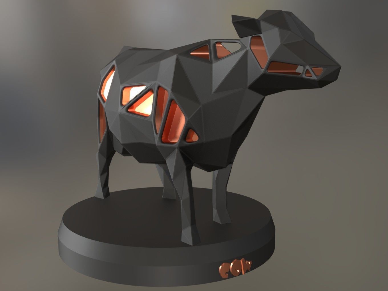 Voronoi Cow 3D print model_6