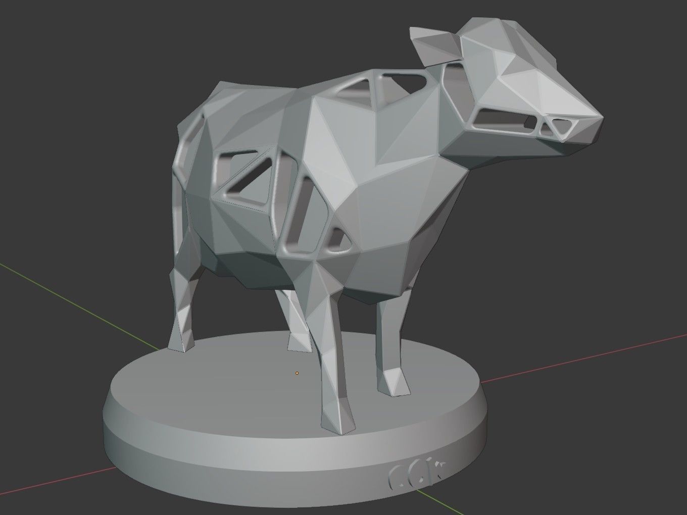 Voronoi Cow 3D print model_7