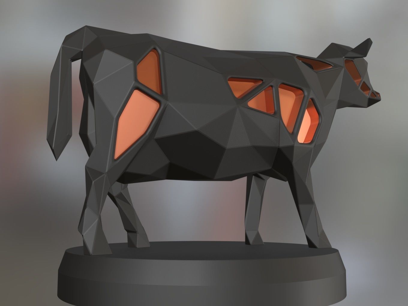 Voronoi Cow 3D print model_4