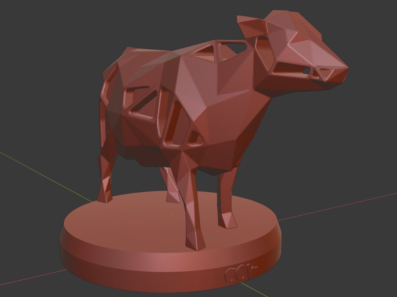 Voronoi Cow 3D print model_10