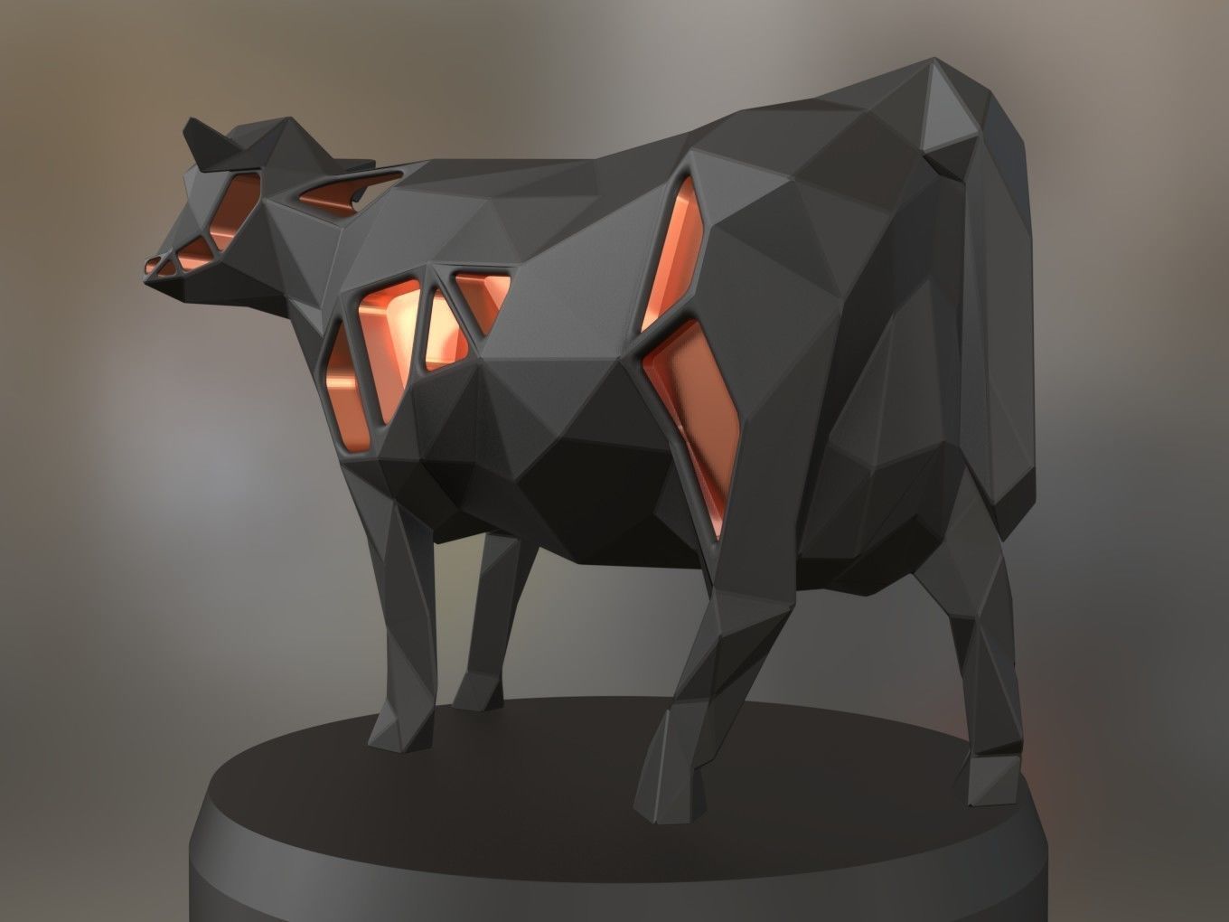 Voronoi Cow 3D print model_3