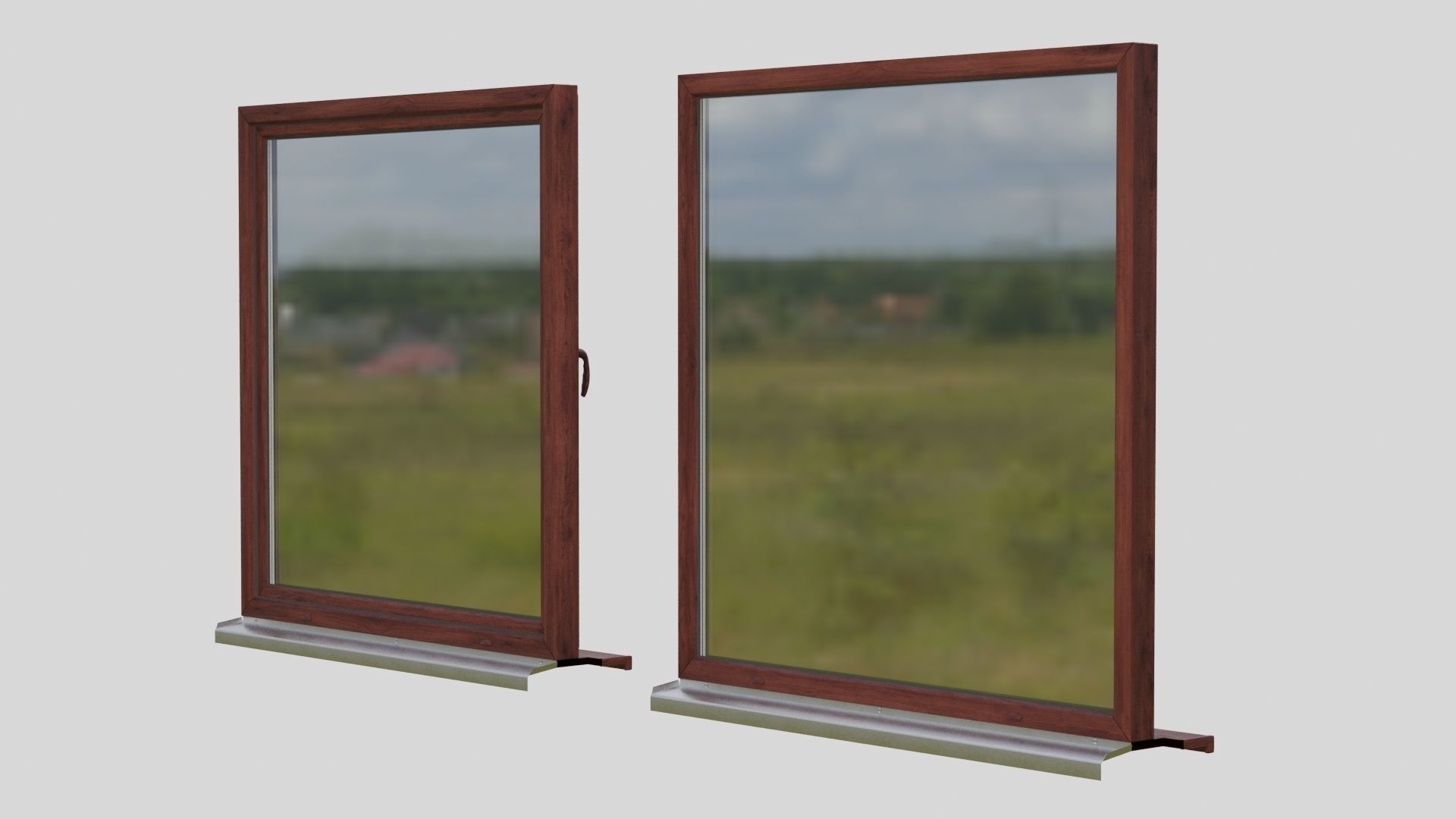 House windows 001 Low-poly 3D model_6