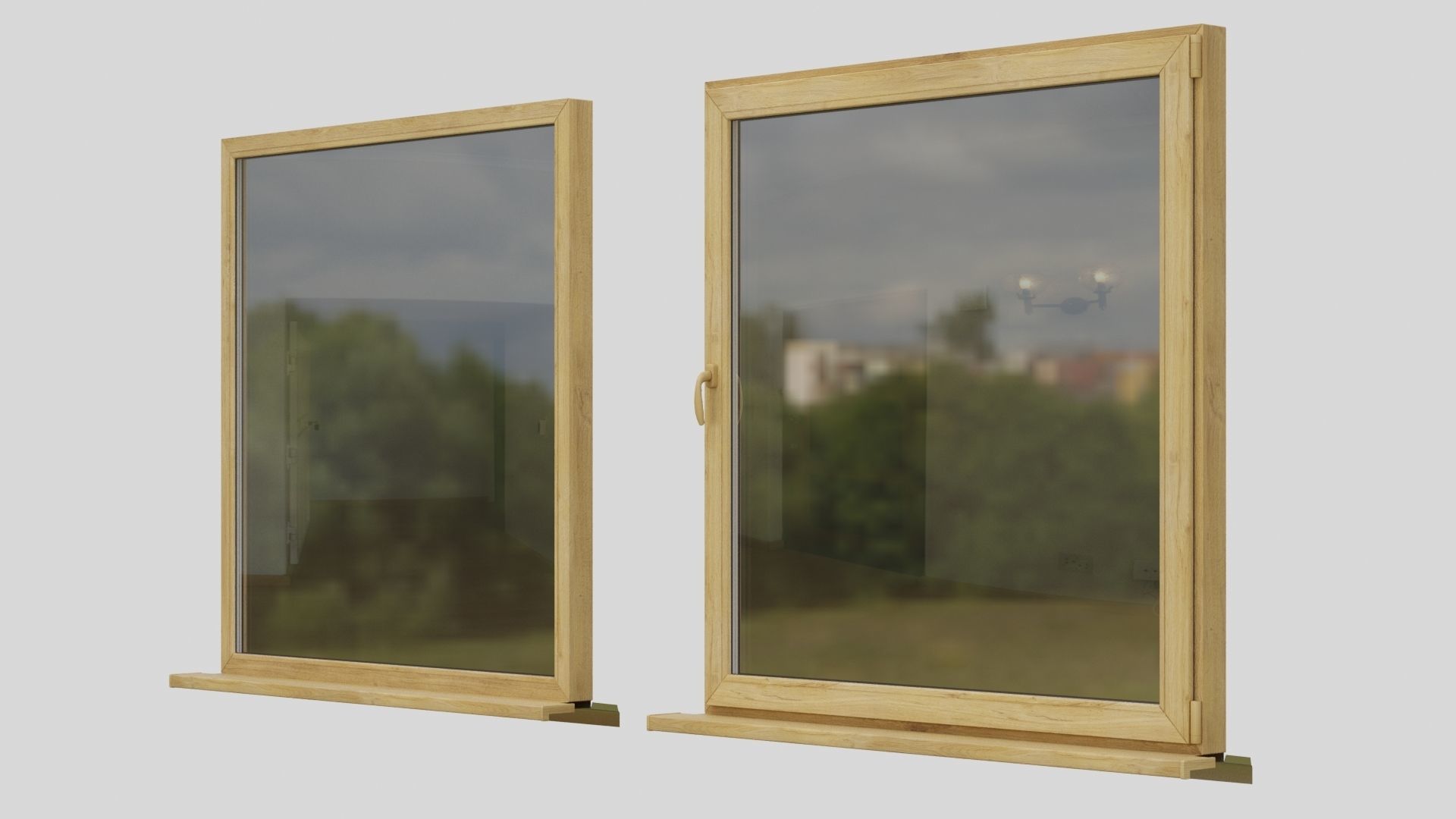House windows 001 Low-poly 3D model_7
