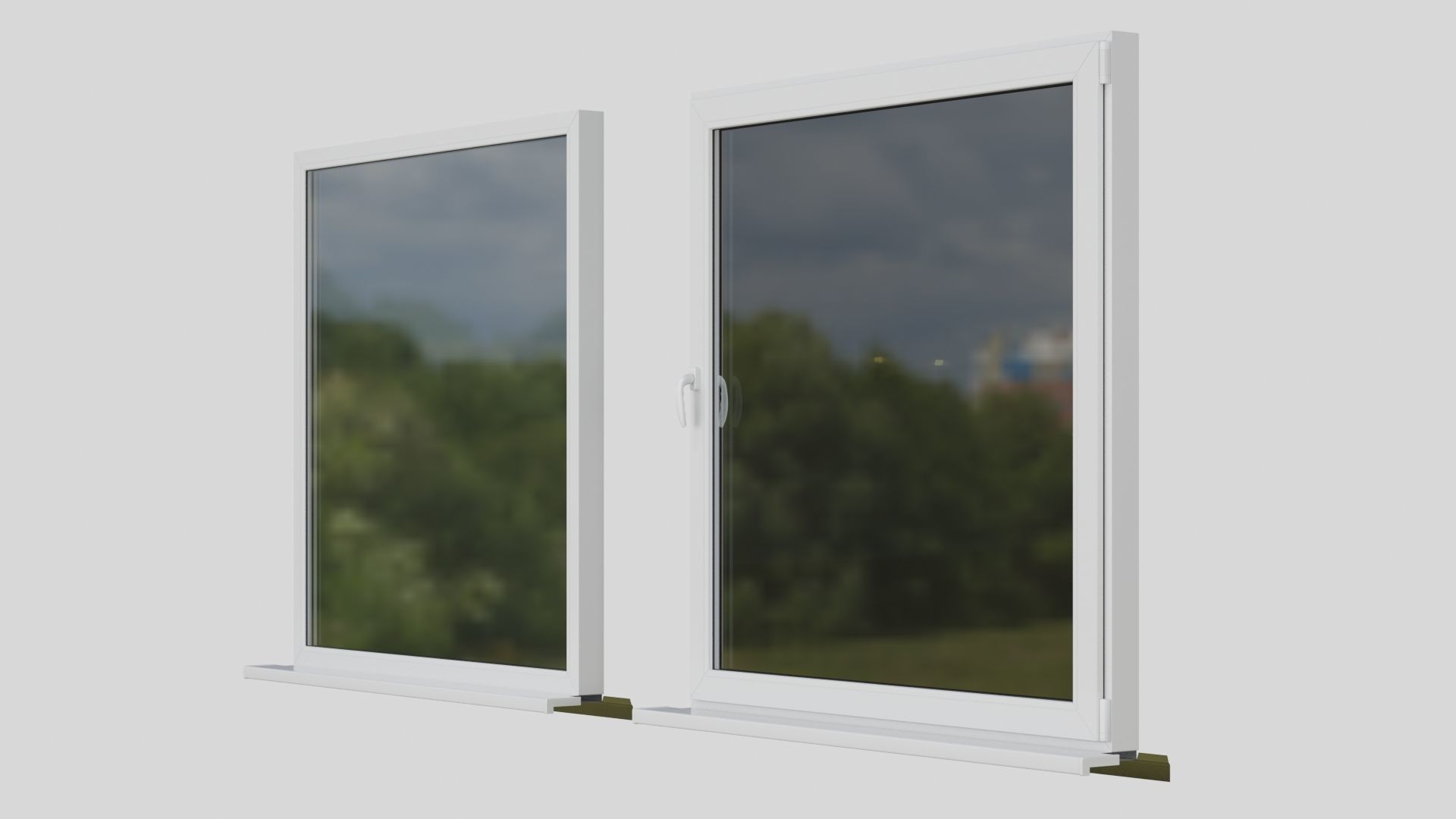 House windows 001 Low-poly 3D model_3
