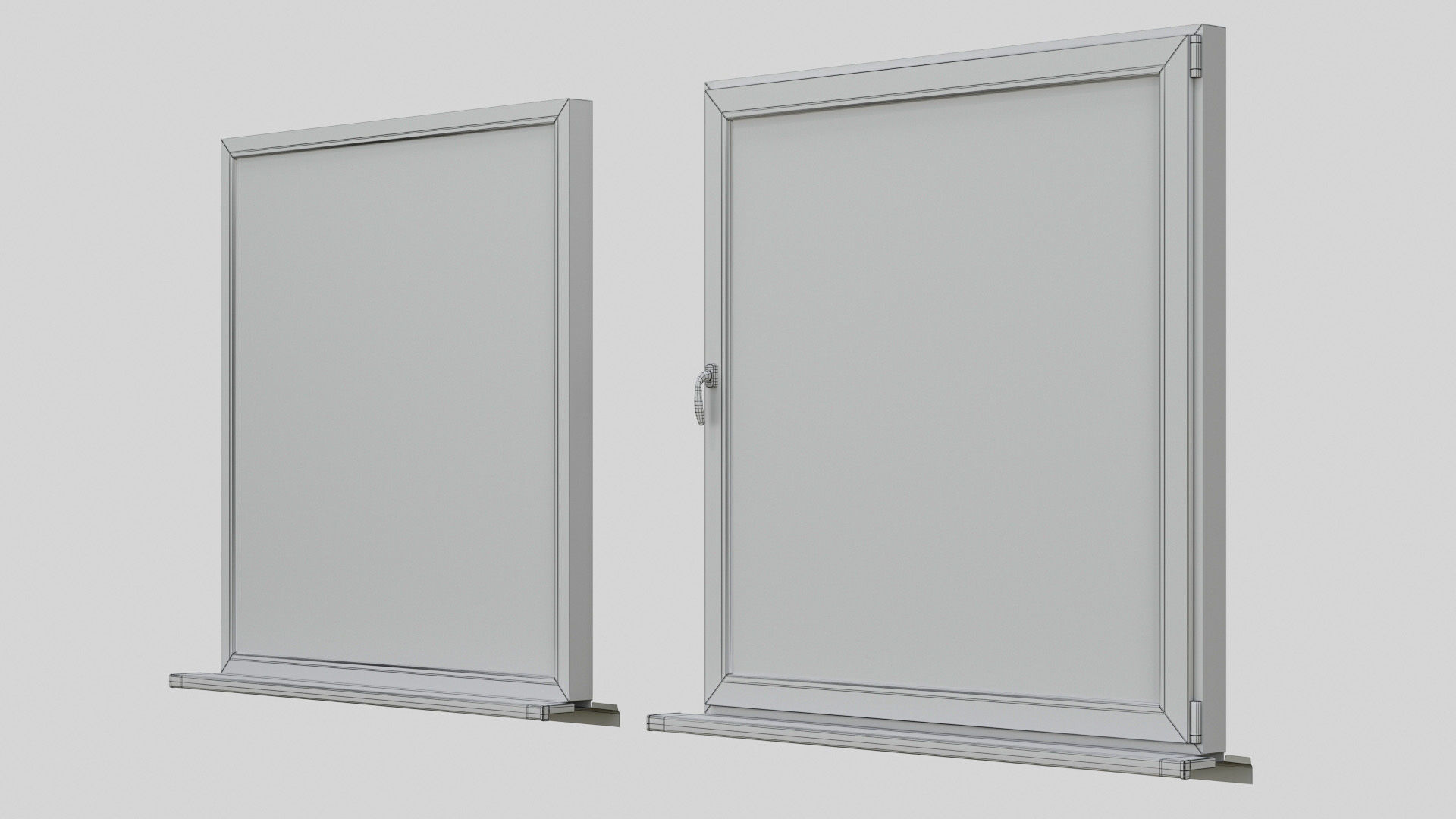 House windows 001 Low-poly 3D model_16