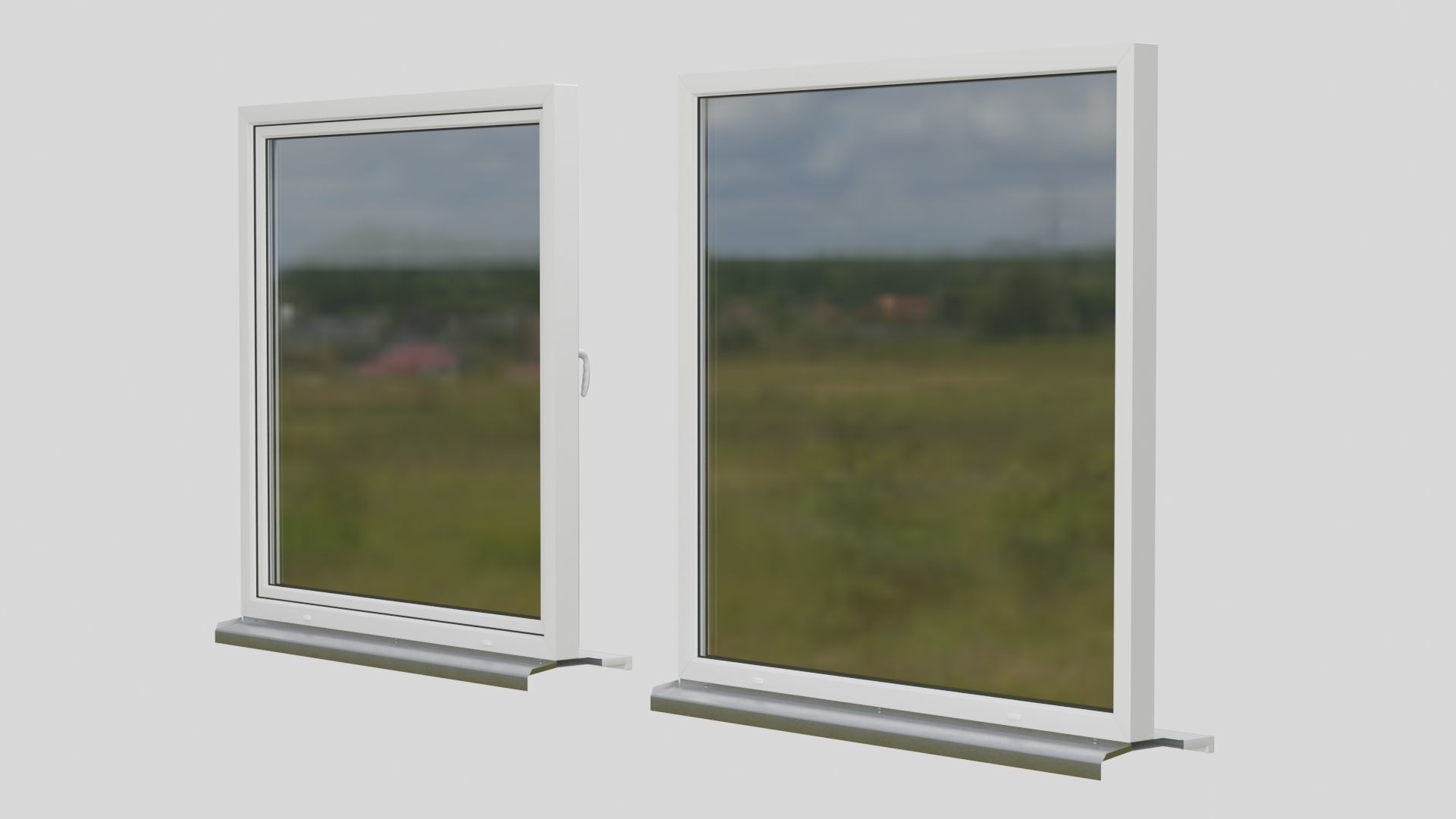 House windows 001 Low-poly 3D model_4