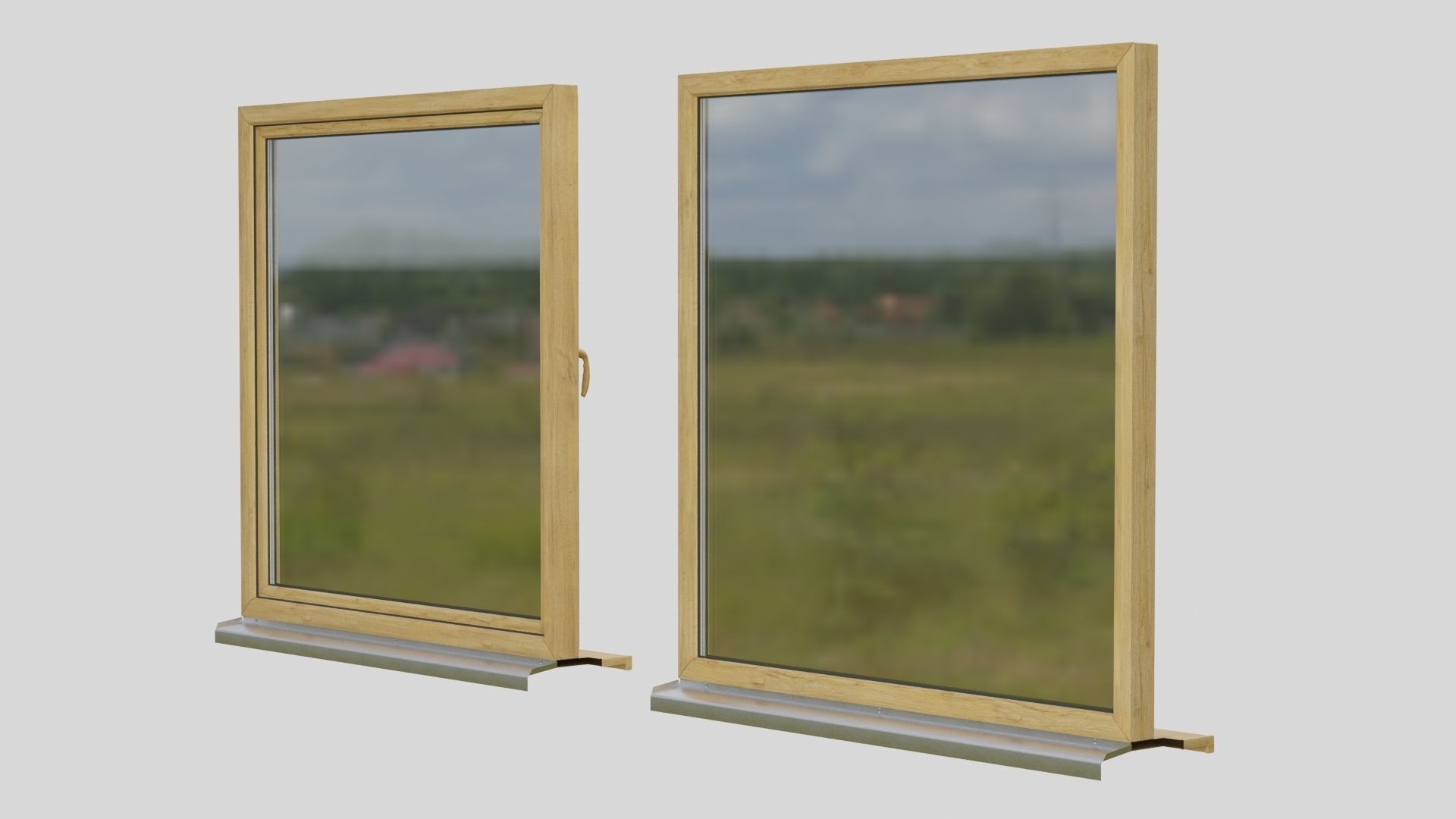 House windows 001 Low-poly 3D model_8