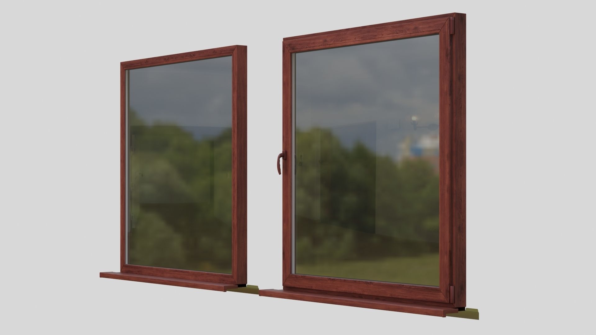 House windows 001 Low-poly 3D model_5