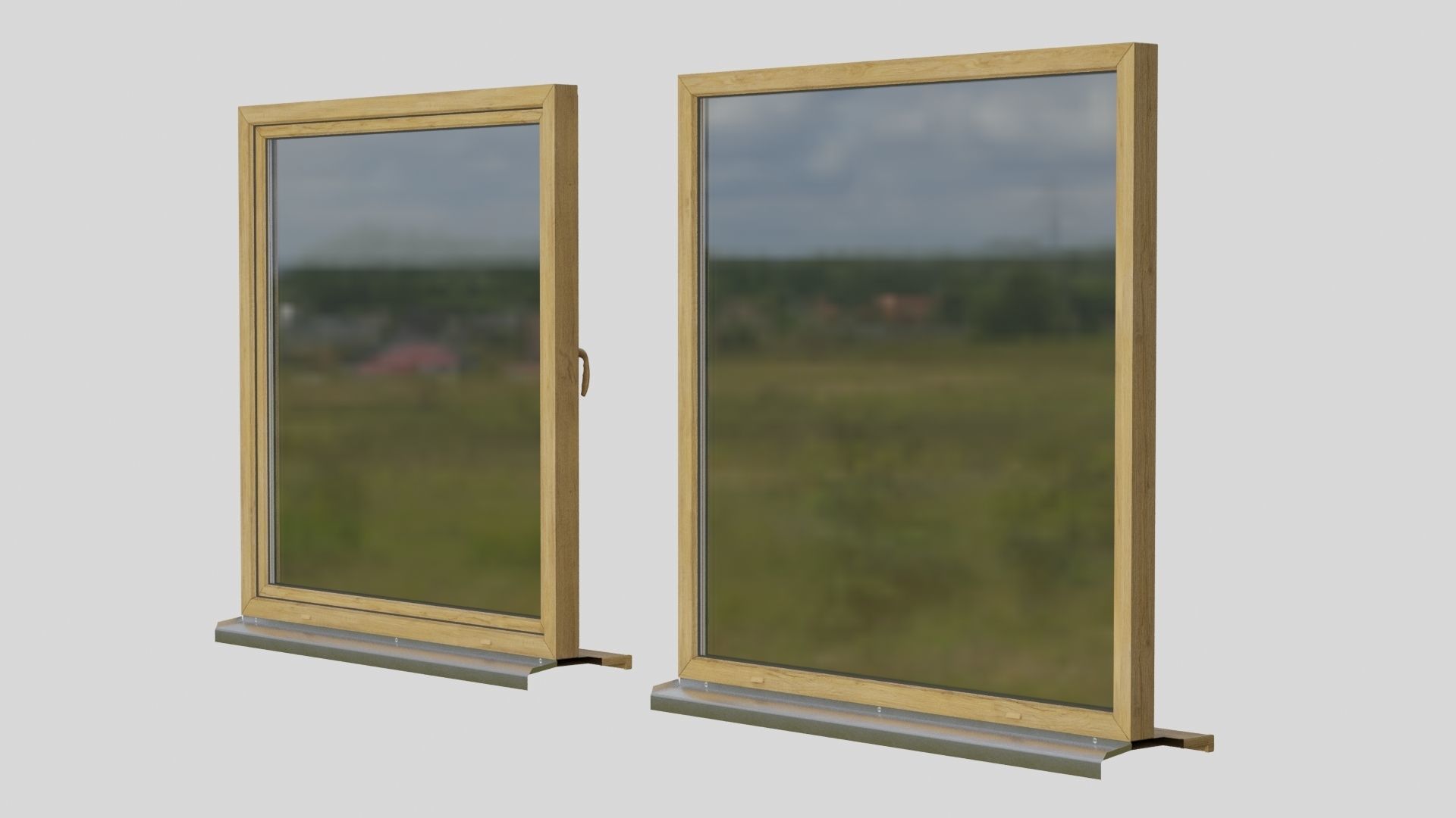 House windows 001 Low-poly 3D model_10