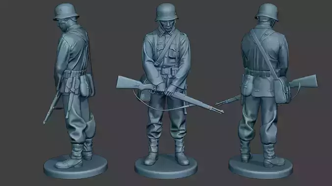 German soldier ww2 Praying2 G6 3D print model