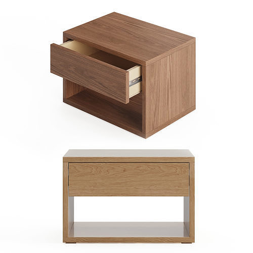 Cube - Low Bedside Drawer Table 3D model