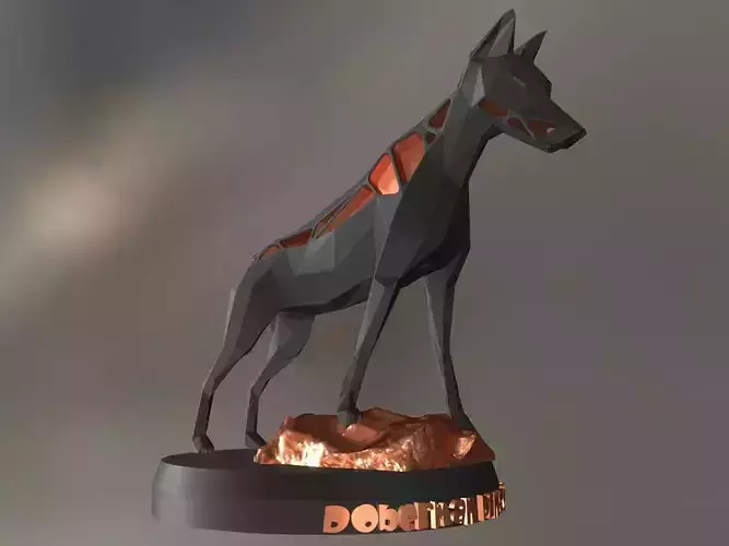 Voronoi Doberman Pinscher 3D print model