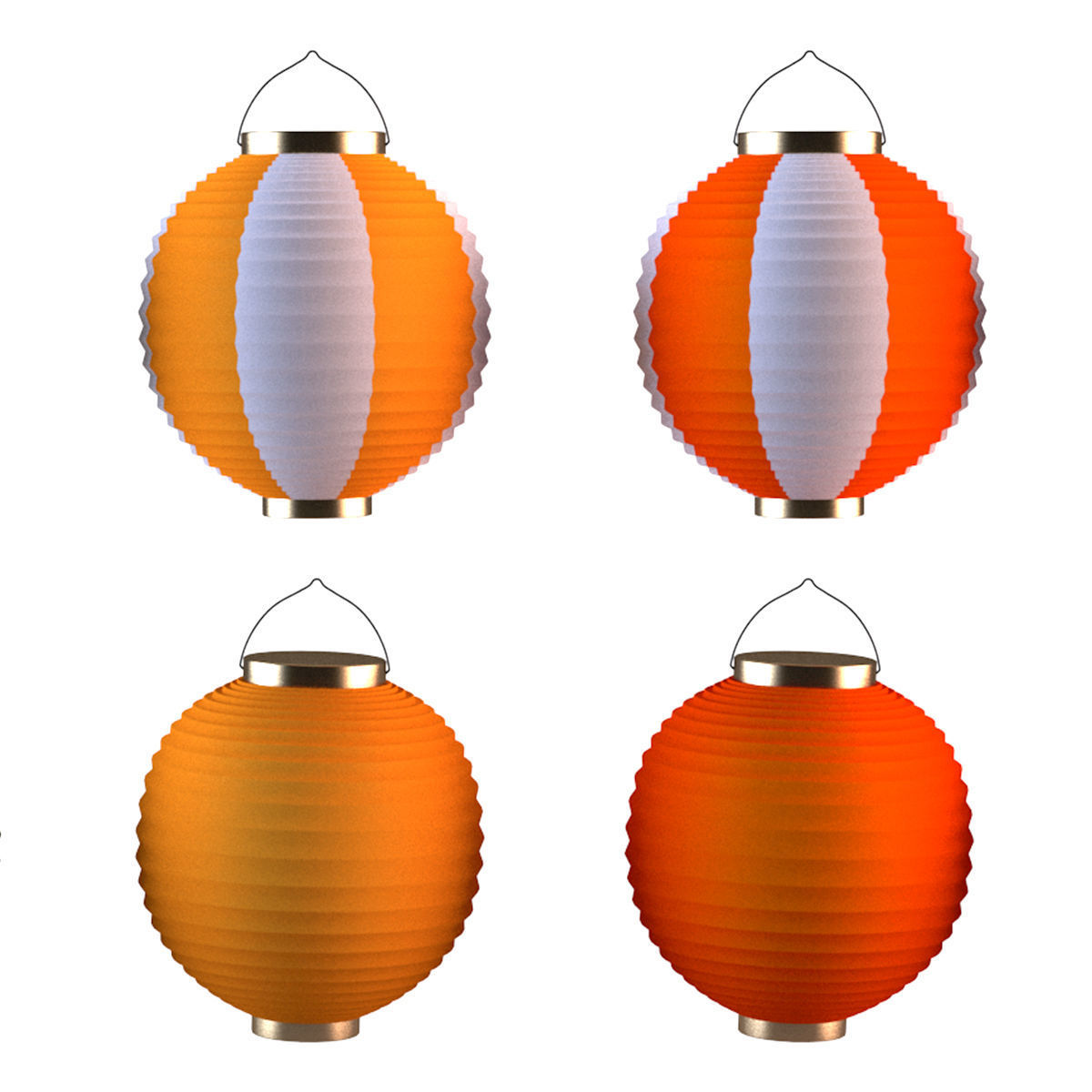 Japan Paper Lanterns 3D model_2