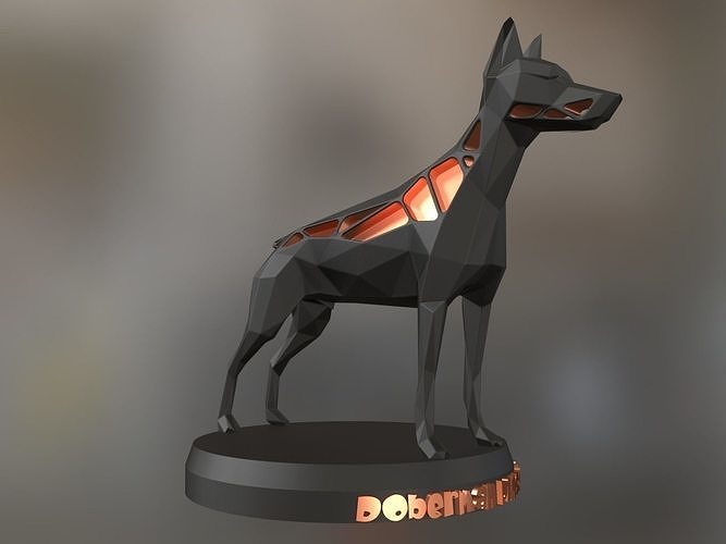 Doberman Solid Black Doberman Pinscher 3D print model