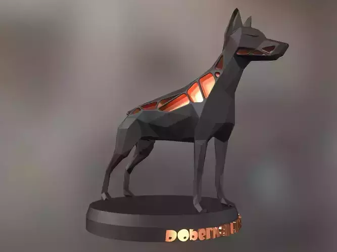 Doberman Solid Black Doberman Pinscher 3D print model