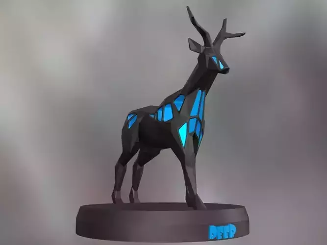 Voronoi Deer Electric Blue