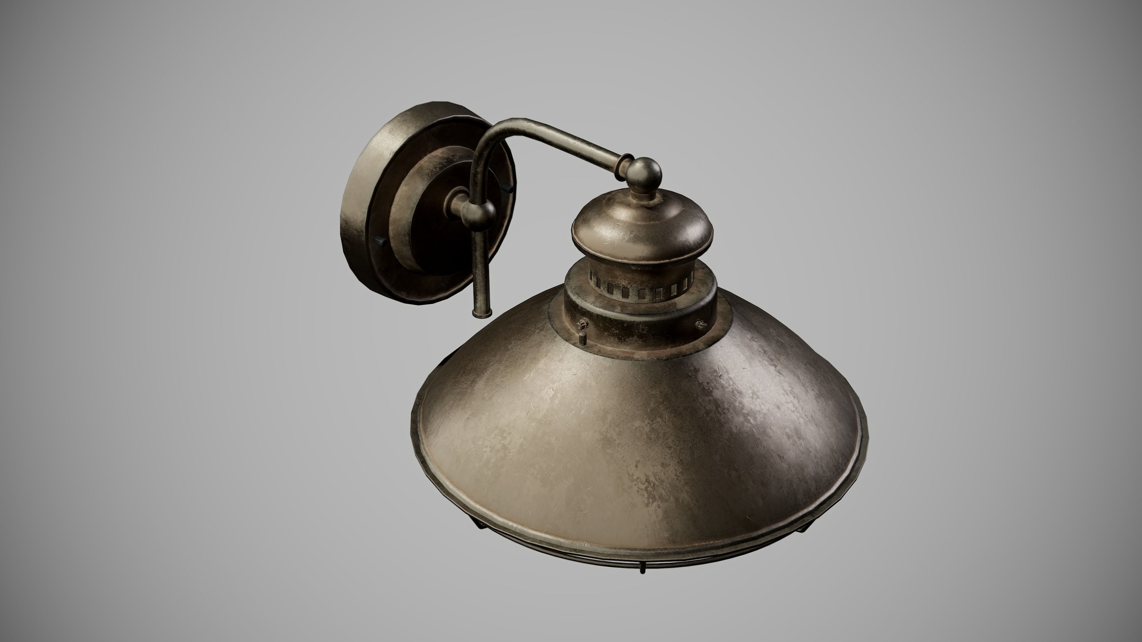 Outdoor Lamp Low-poly 3D model_5