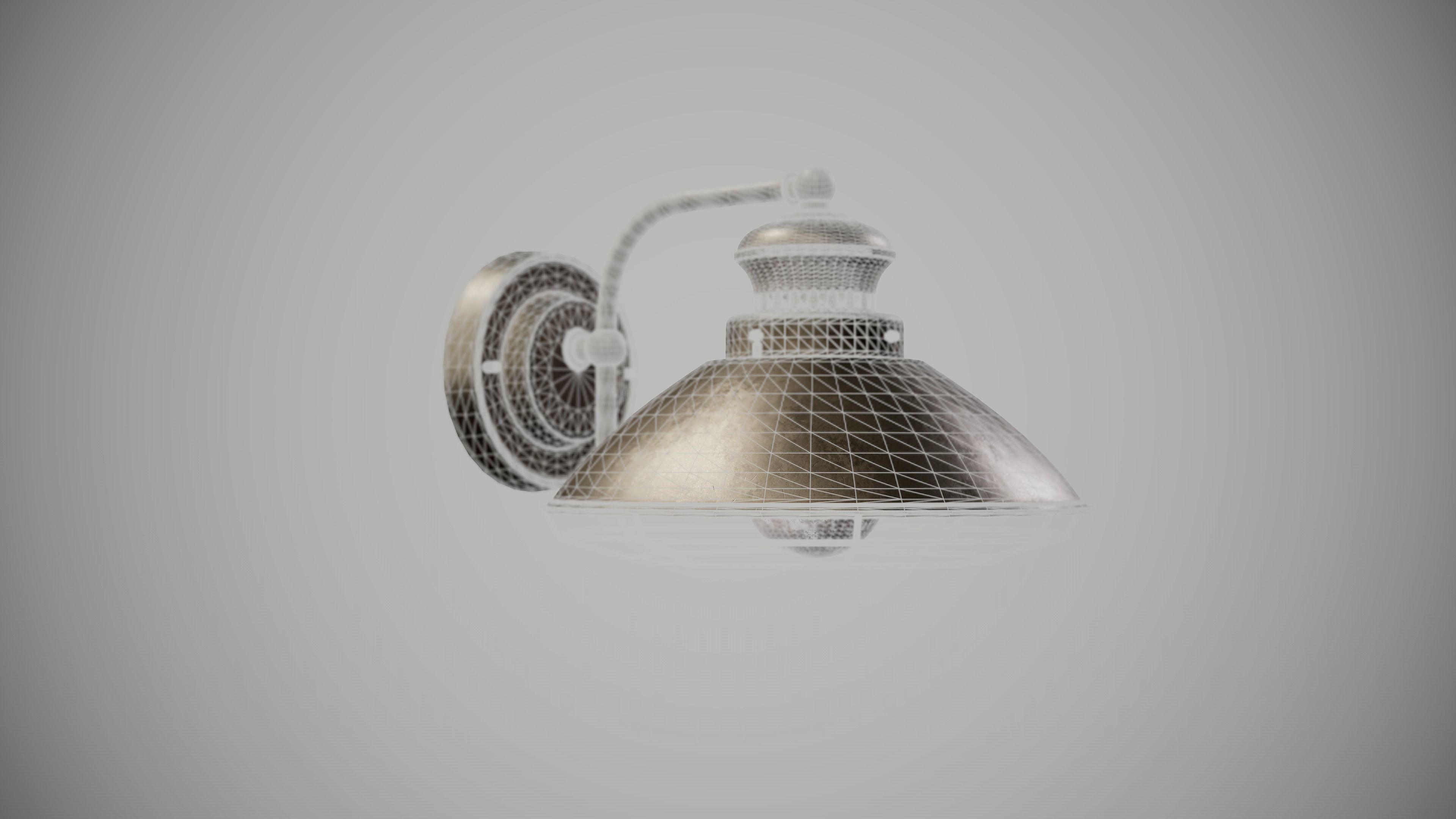Outdoor Lamp Low-poly 3D model_8