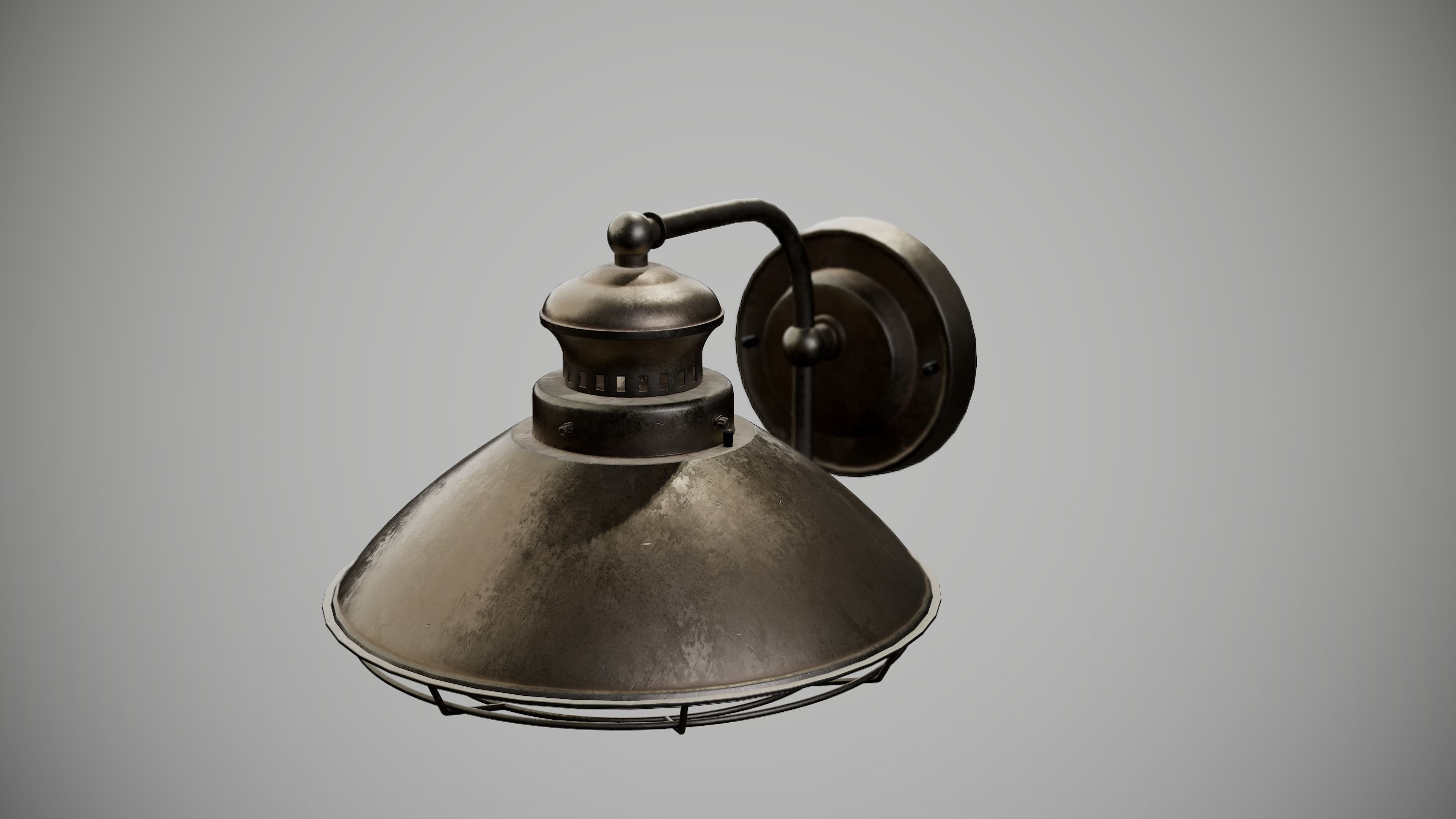 Outdoor Lamp Low-poly 3D model_9