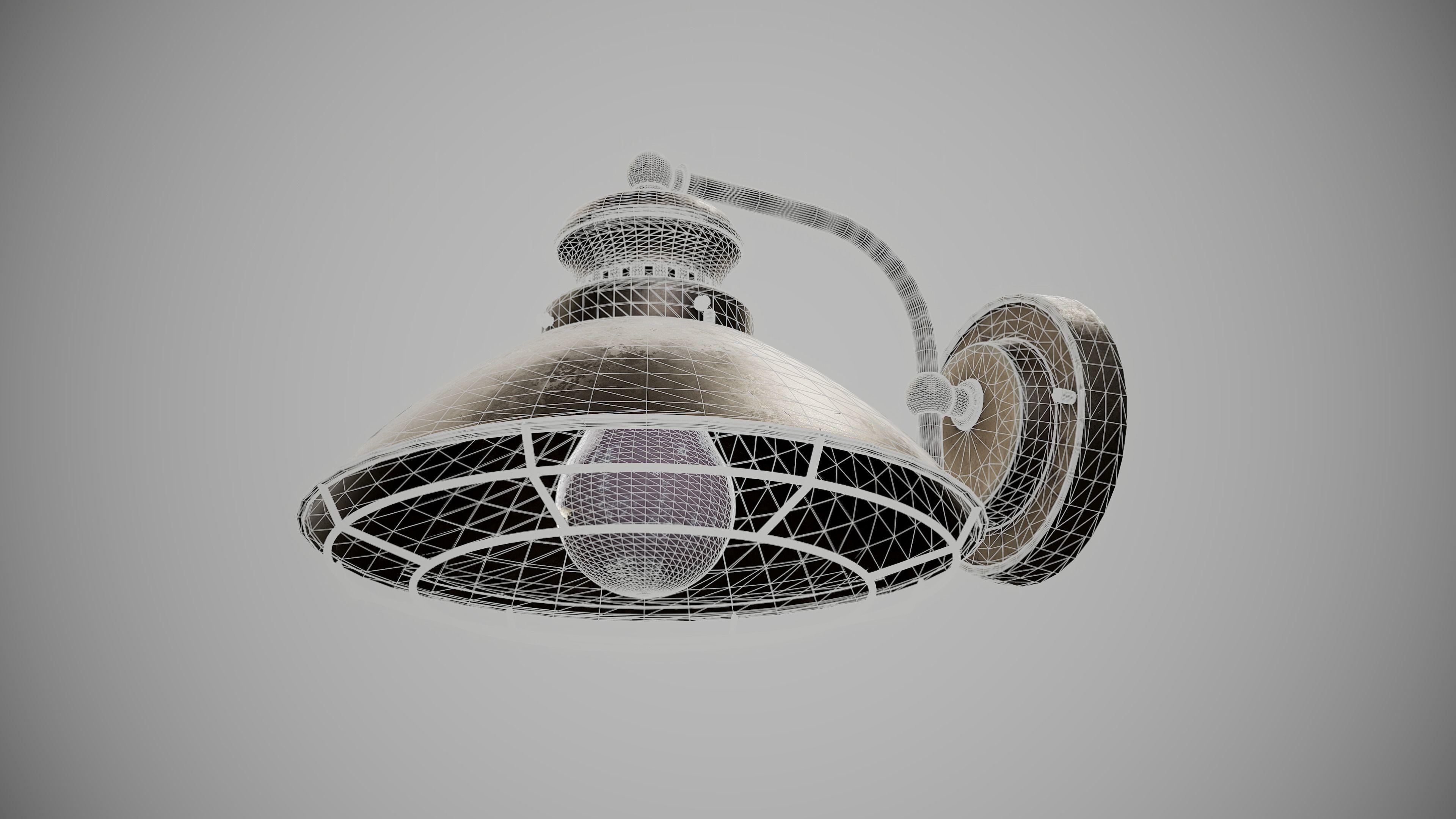 Outdoor Lamp Low-poly 3D model_4